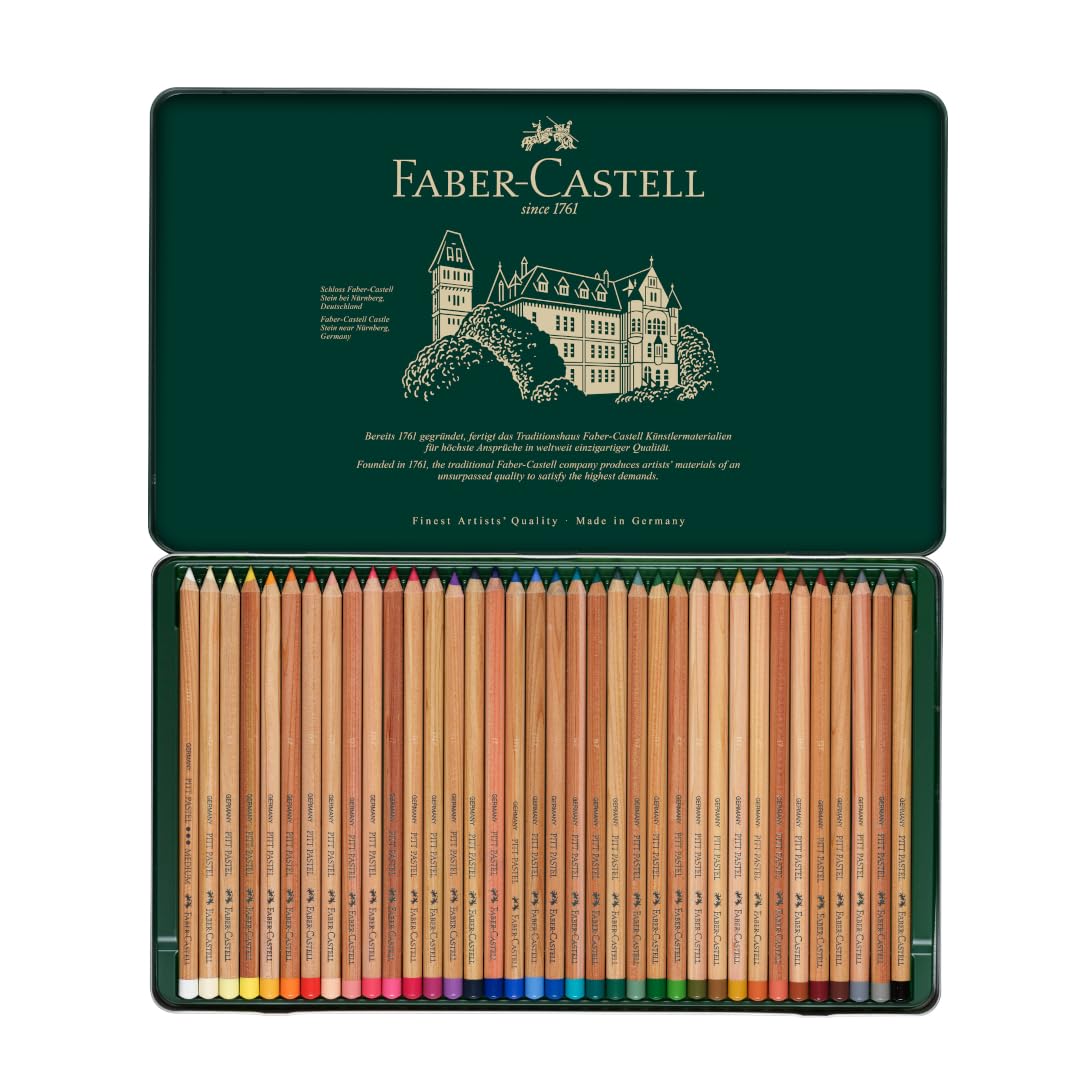 Faber-Castel FC112136 Pitt Pastel Pencils in A Metal Tin (36 Pack), Assorted - Image 4