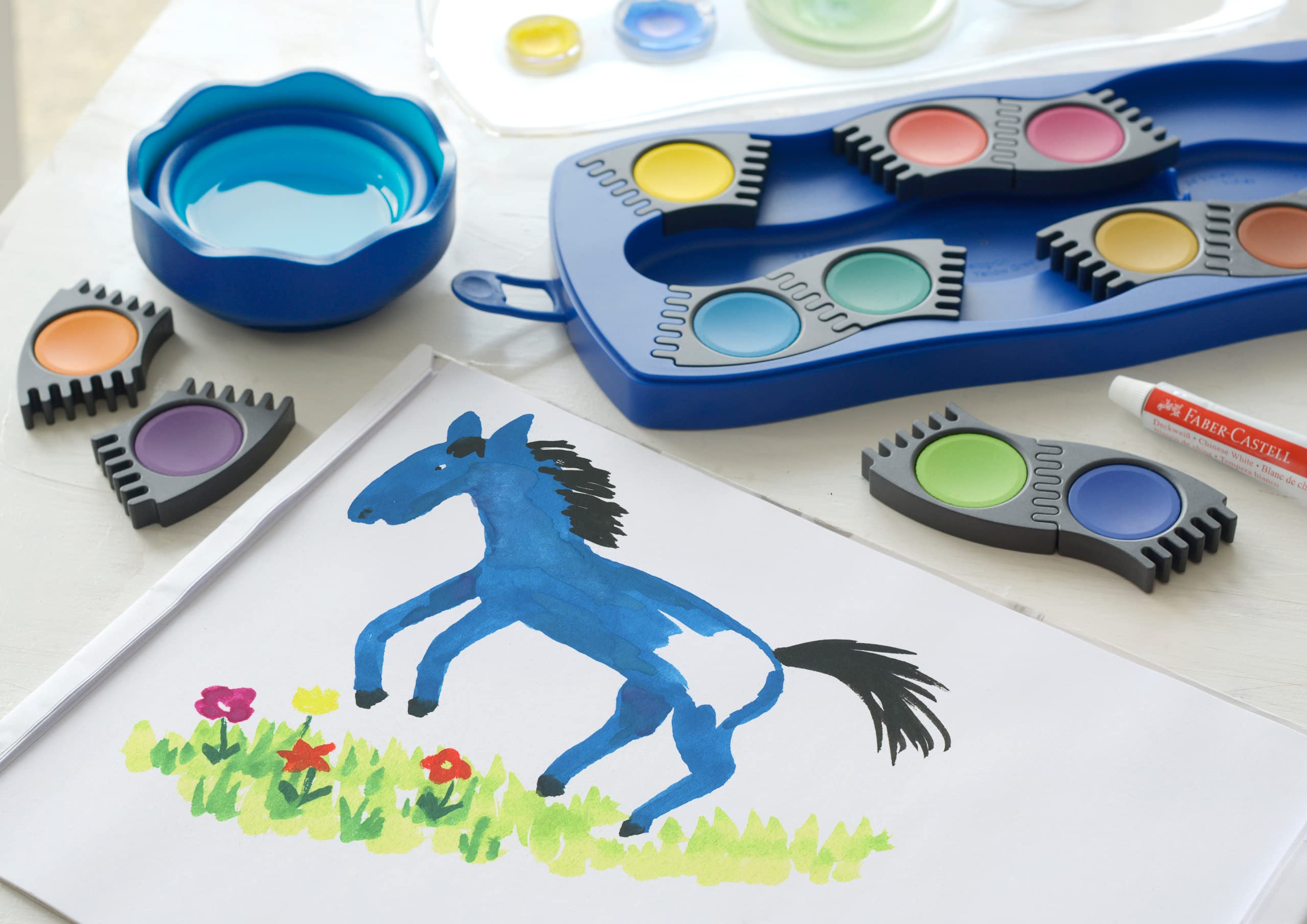 Faber-Castell 125001 Paint Box Connector 12 Colours Blue - Image 3
