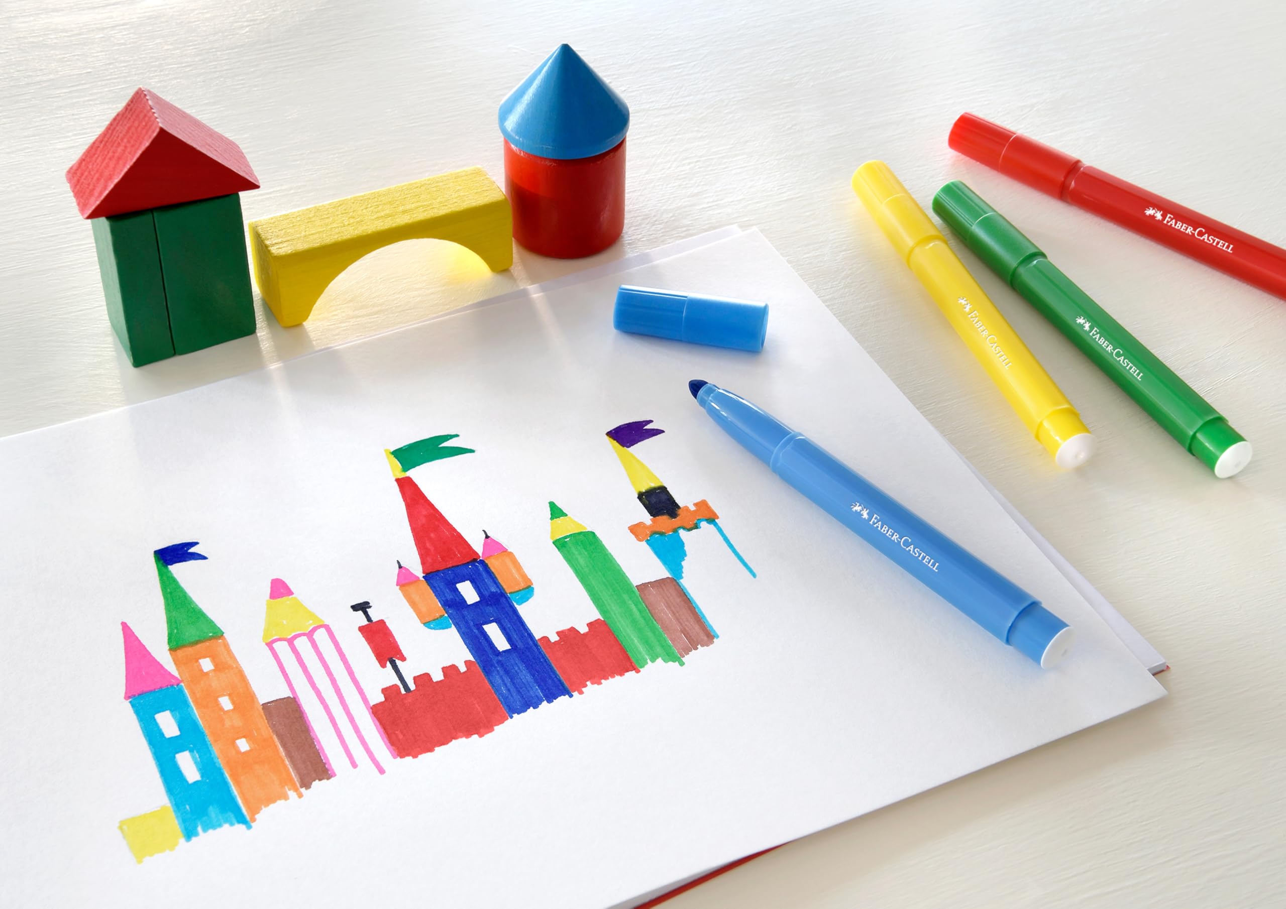 Faber-Castell 154324 – Box of 24 Jumbo Markers – Multi-Coloured – Super Washable - Image 3