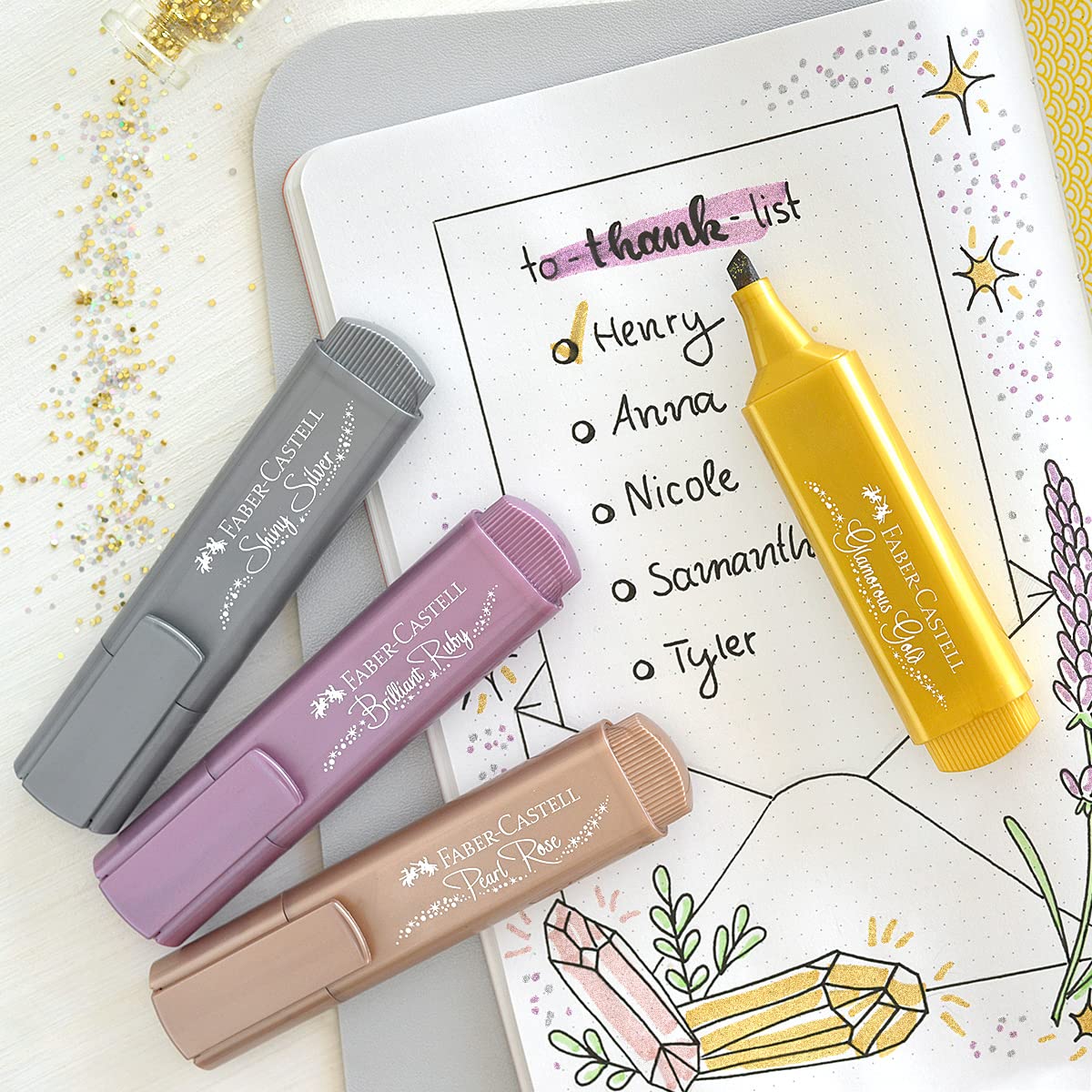 Faber-Castell 154691 Kit Highlighter Metallic, Textmarker, Textliner 1546 - Image 6