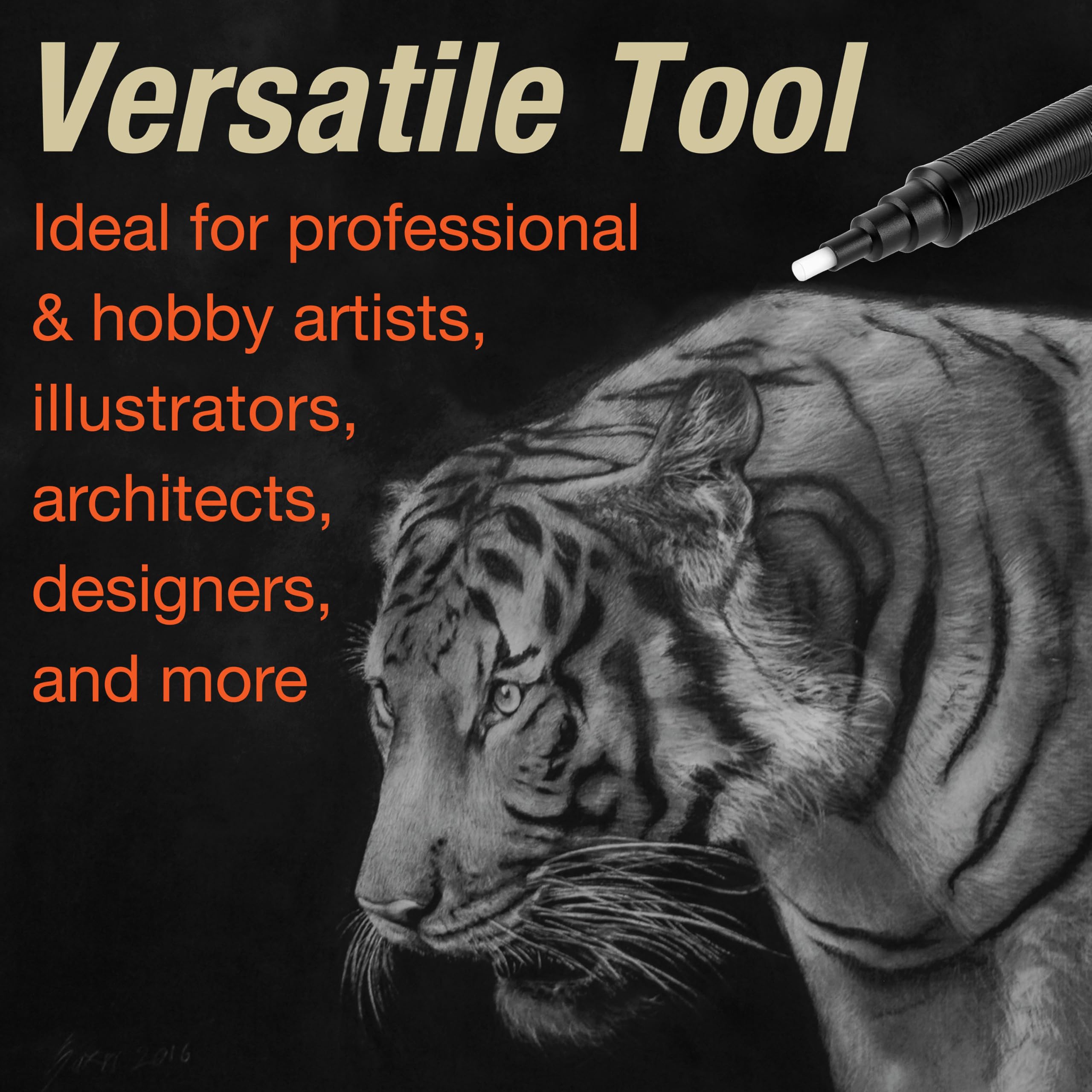 Faber-Castell 185610 - Eraser Pen Precision Eraser Pen, Includes Refill Eraser, for Professionals and Hobby Artists, White - Image 7