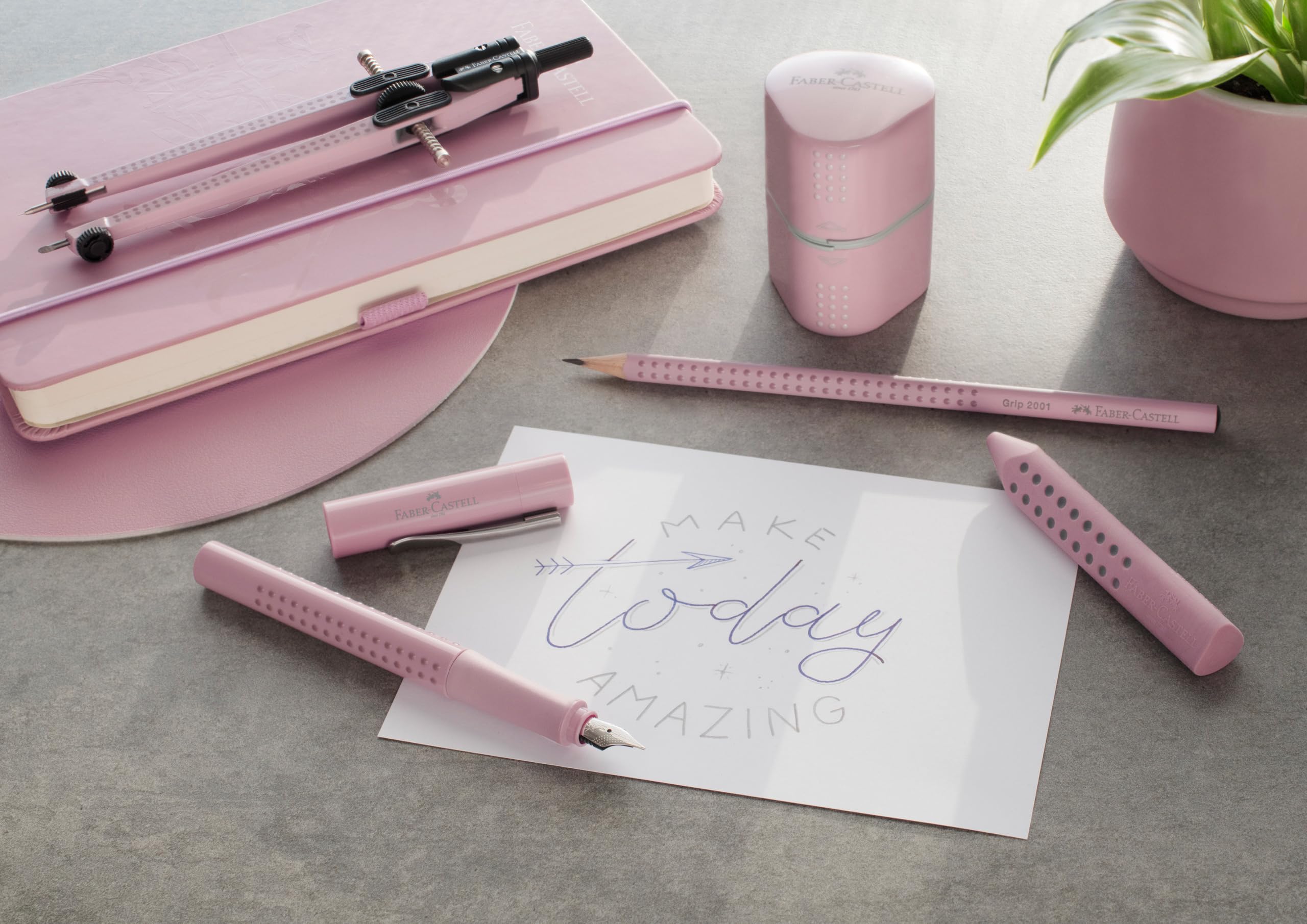 Faber-Castell 2 Pencil Set - Sparkle Rose Shadows/Dapple Grey 4 Piece Set Pink 218480 - Image 4