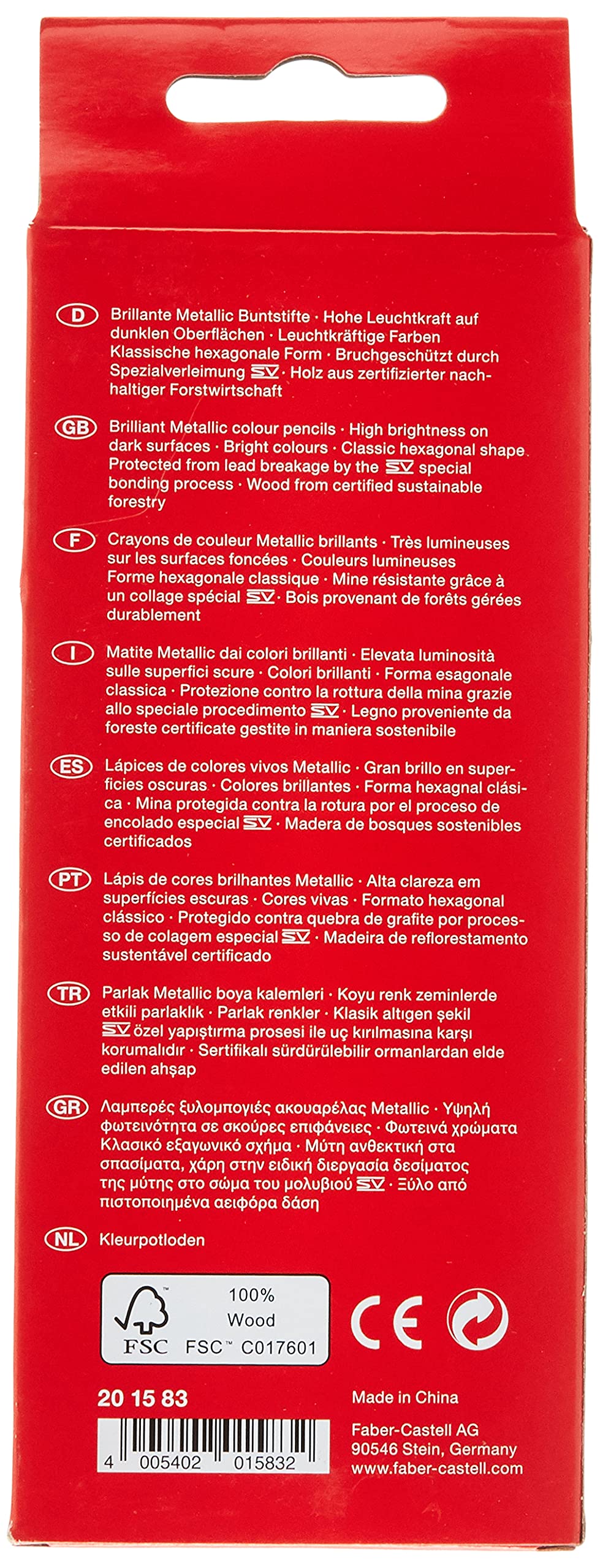 Faber-Castell 201583 Metallic Colour Pencil (Pack of 10) - Image 3