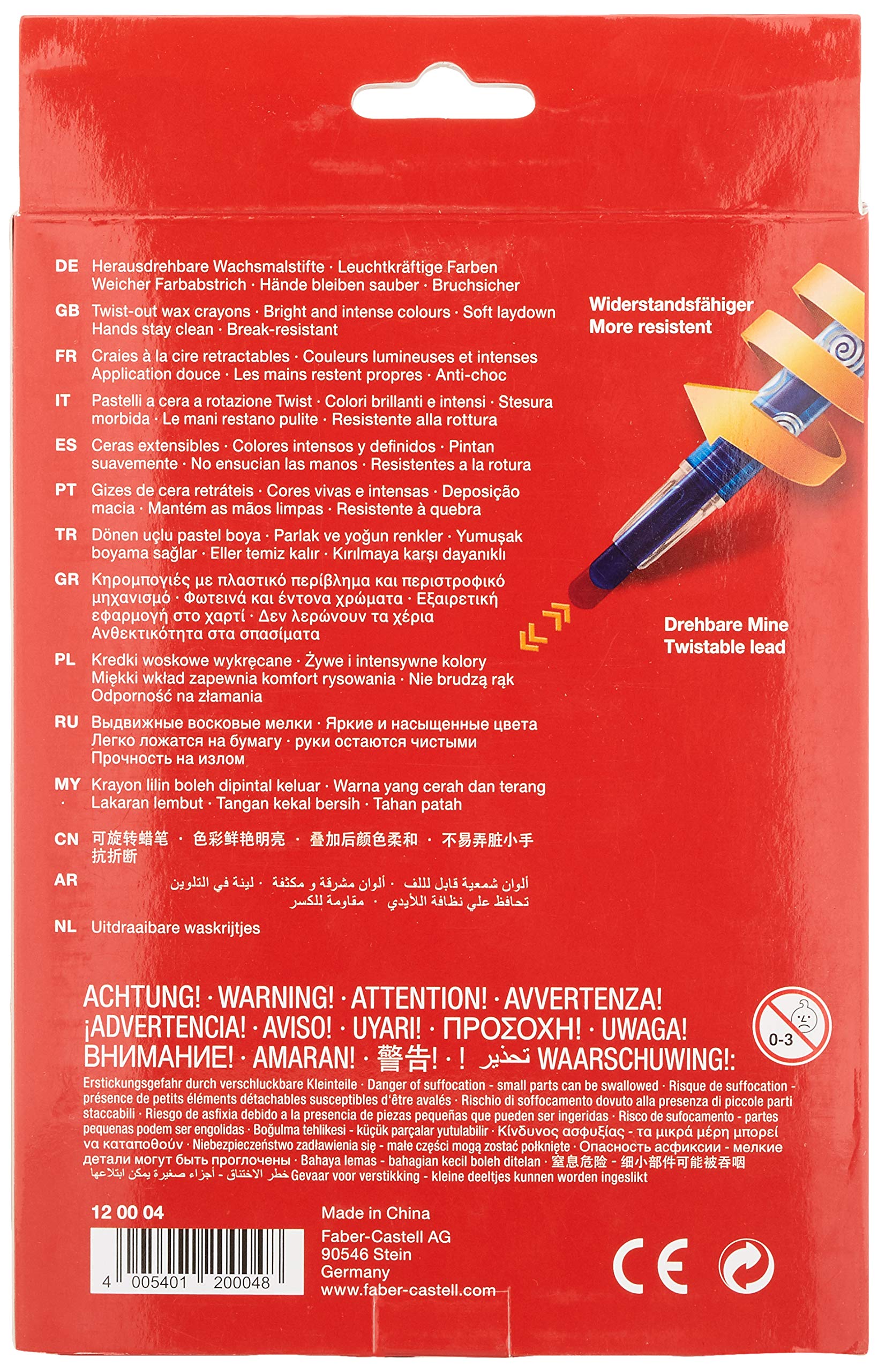 Faber-Castell 24 Twistable Wax Crayons - Image 3