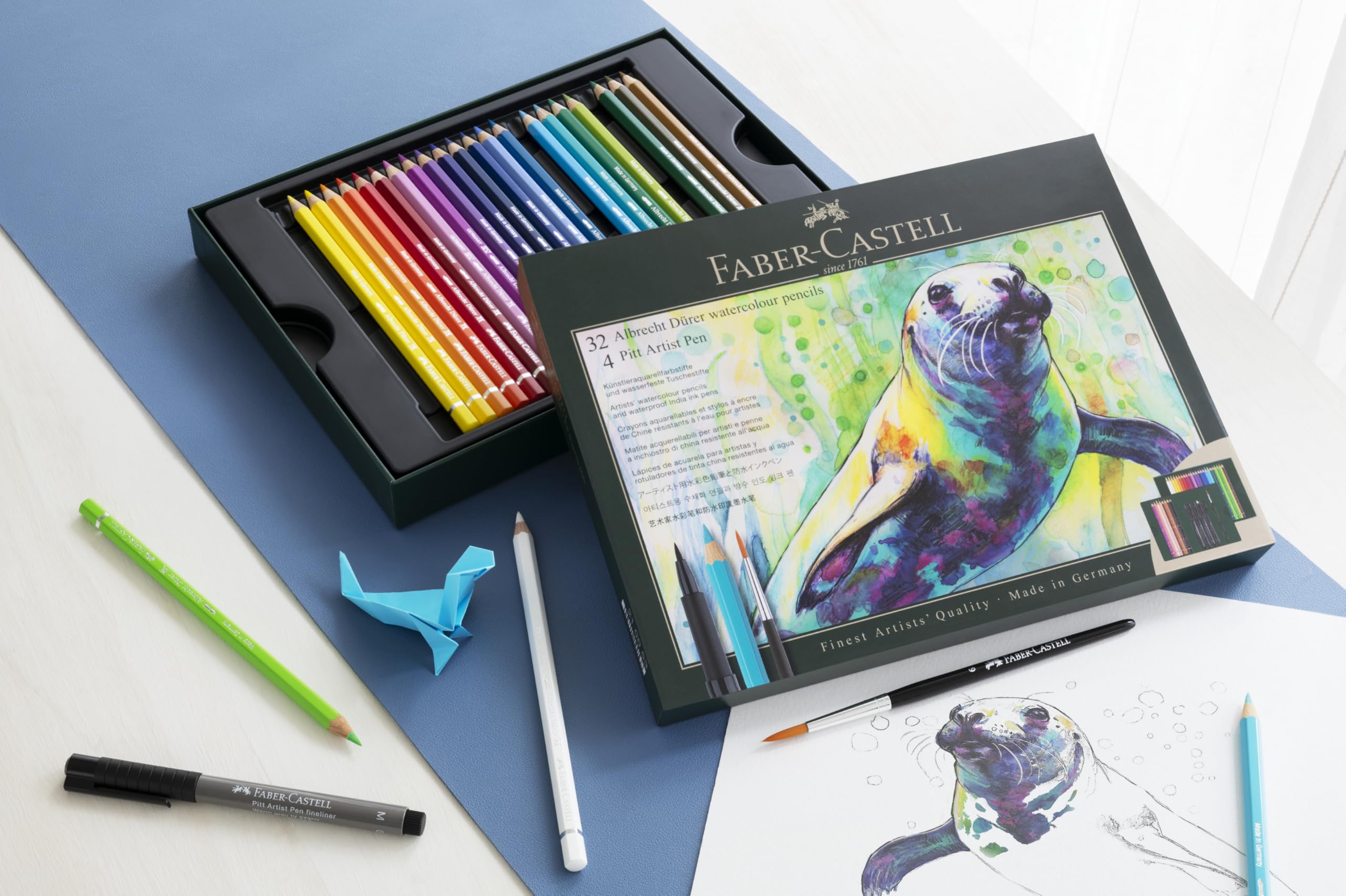 Faber-Castell Albrecht Dürer & Pitt Pen Gift Set, 37 Piece Set, Drawing, Colouring, Paint, Paint Brush, Sketch, Pencils, Pens, School & Office, Artist Supplies. Art Product, Paper Pad, Sketchbook - Image 3