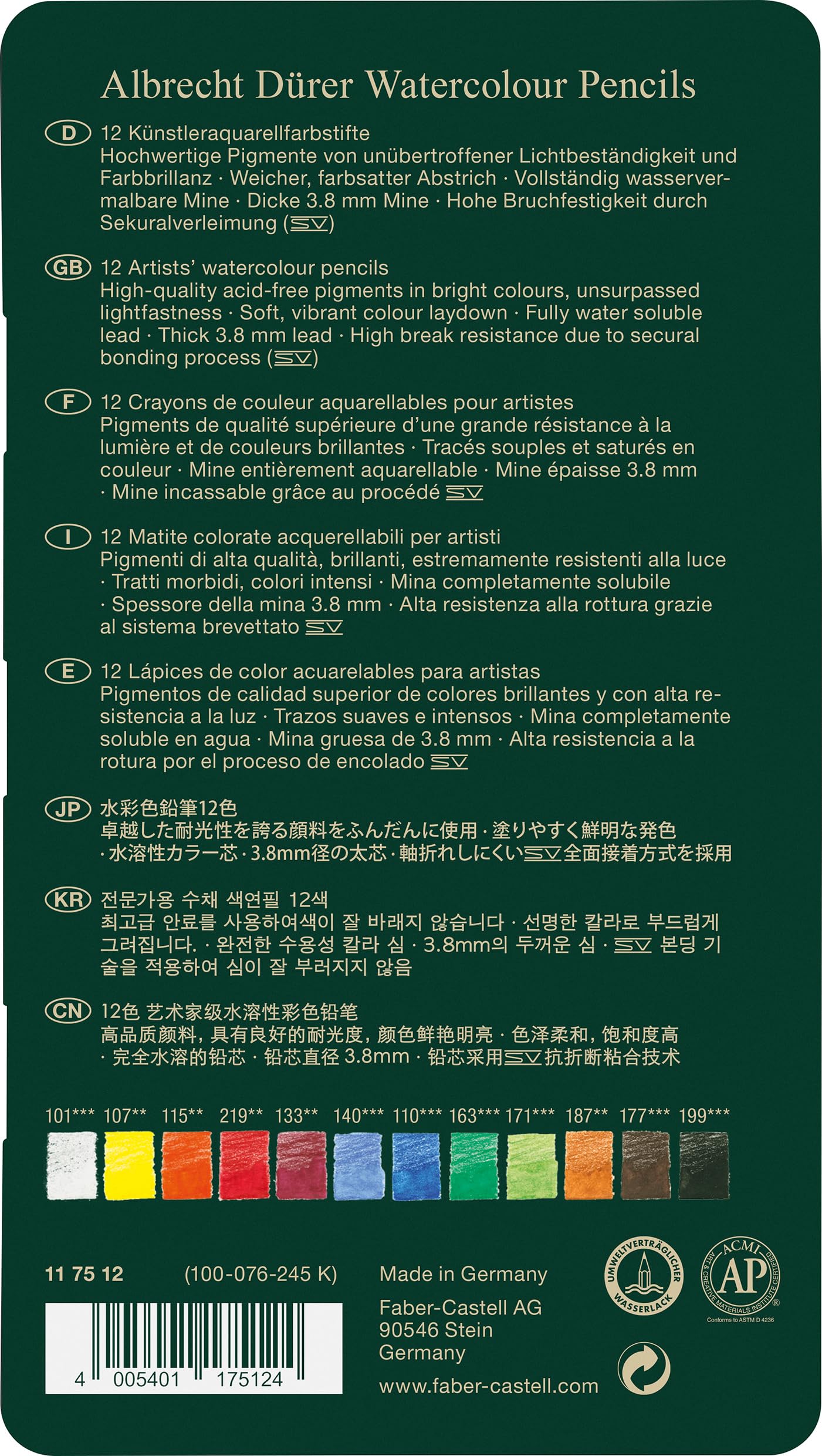 Faber-Castell Albrecht Durer WC Pencils Set of 12 - Image 3