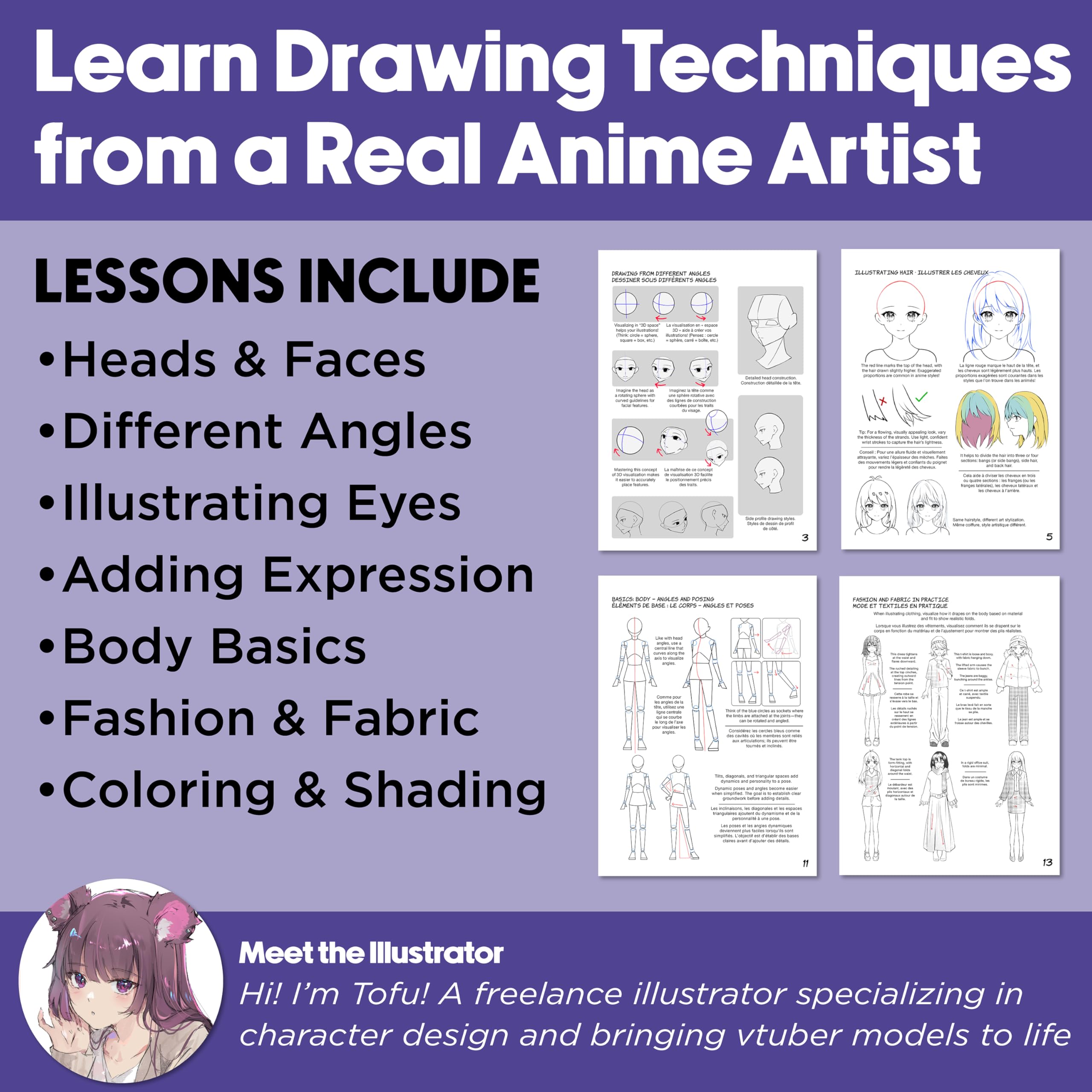 Faber-Castell Anime Drawing Kit: Shojo Edition | Step-by-Step Instruction Book with 20 Practice Pages, Color Pencil Set & Drawing Supplies for Kids, Spring Craft Activities (1 Book) - Image 5