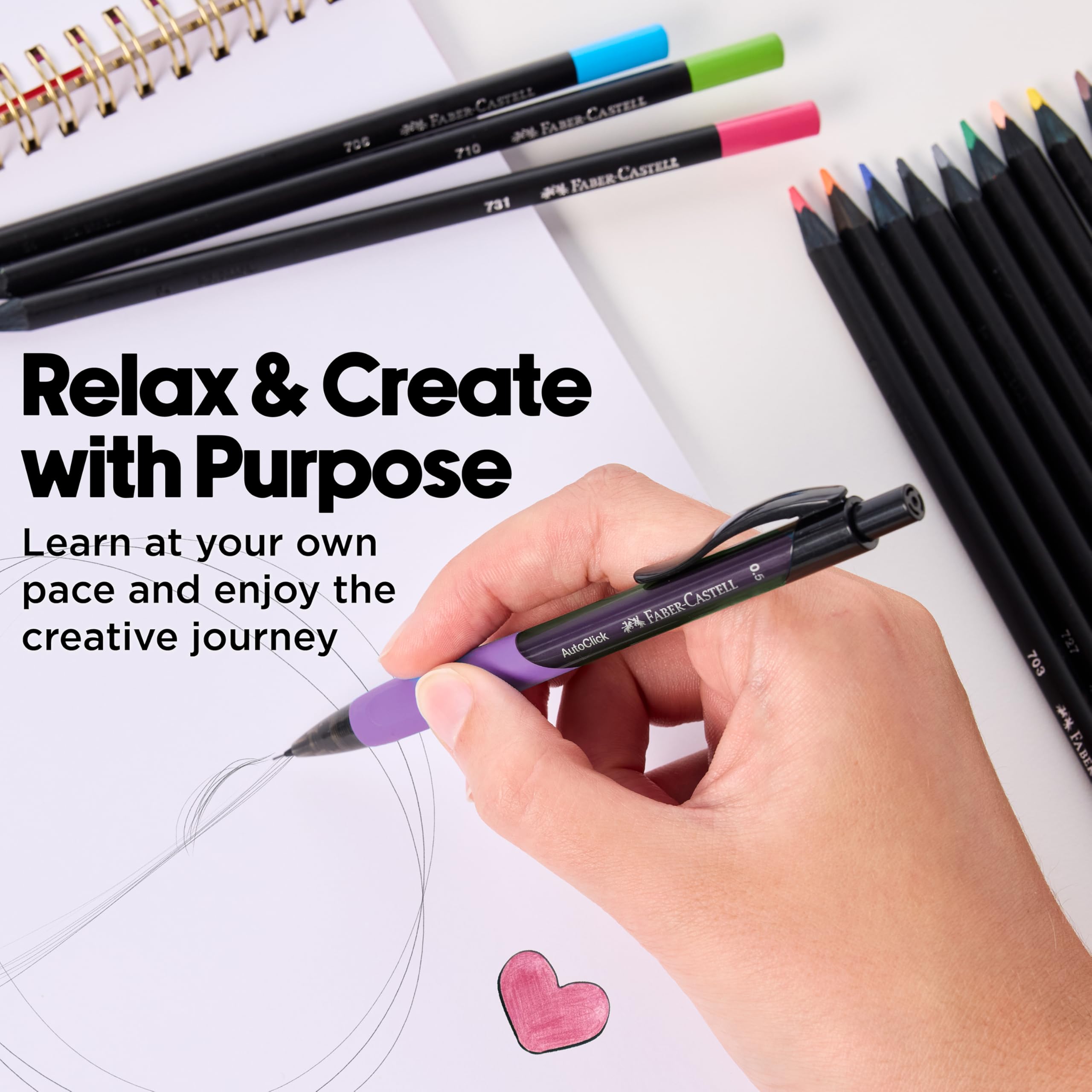 Faber-Castell Anime Drawing Kit: Shojo Edition | Step-by-Step Instruction Book with 20 Practice Pages, Color Pencil Set & Drawing Supplies for Kids, Spring Craft Activities (1 Book) - Image 8