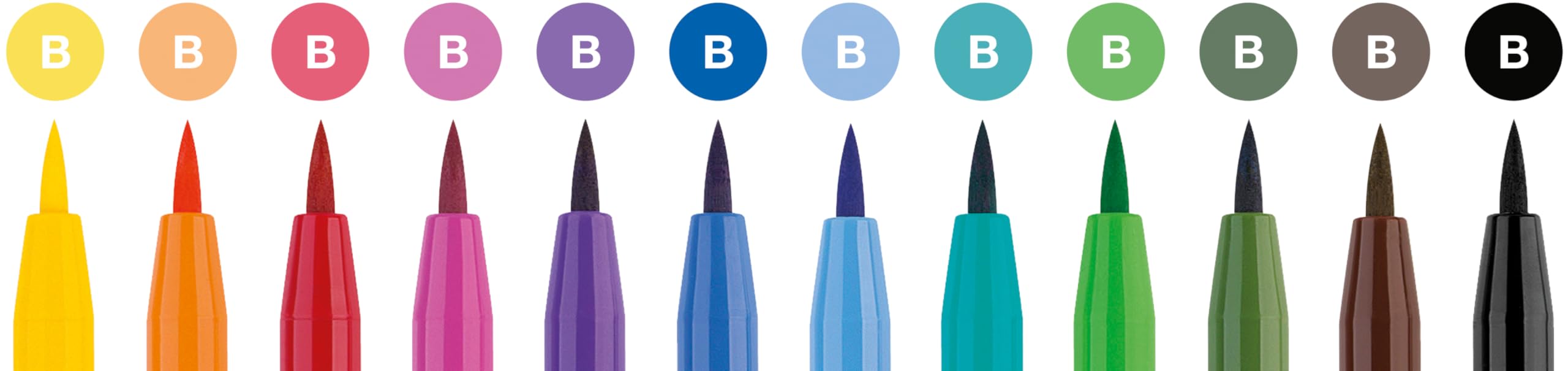 Faber-Castell Art & Graphic Pitt Artist Pen Brush India Ink Pen, Basic Tones, Set Of 12, For Art, Craft, Drawing, Sketching, Home, School, University, Colouring - Image 3