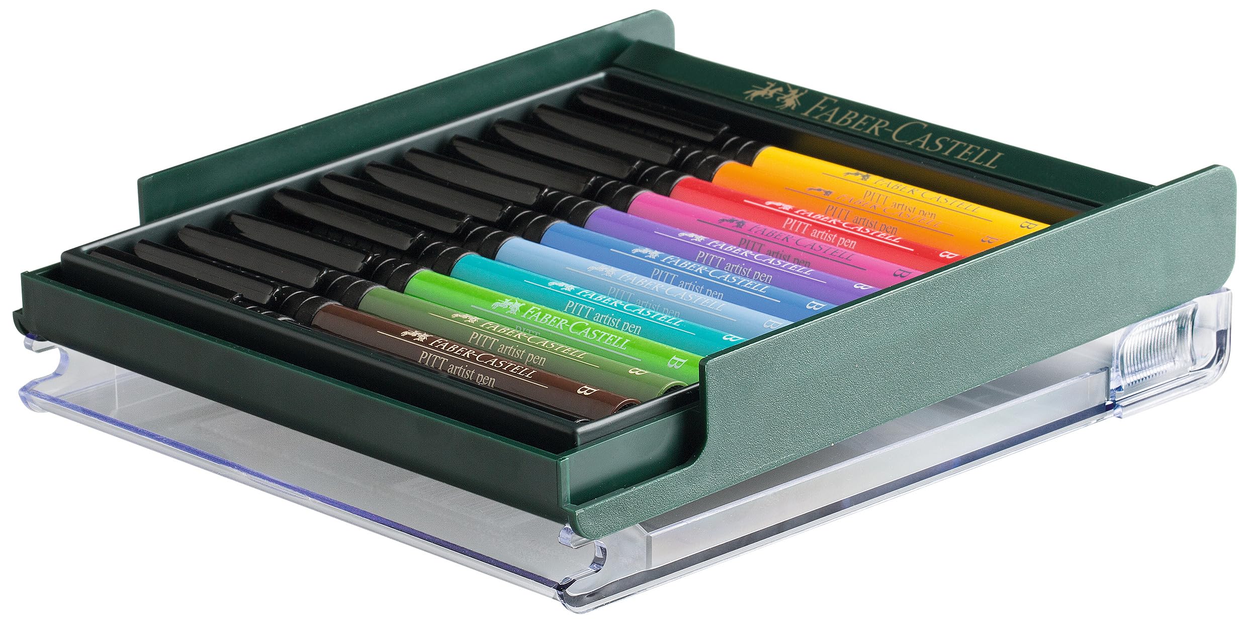 Faber-Castell Art & Graphic Pitt Artist Pen Brush India Ink Pen, Basic Tones, Set Of 12, For Art, Craft, Drawing, Sketching, Home, School, University, Colouring - Image 4