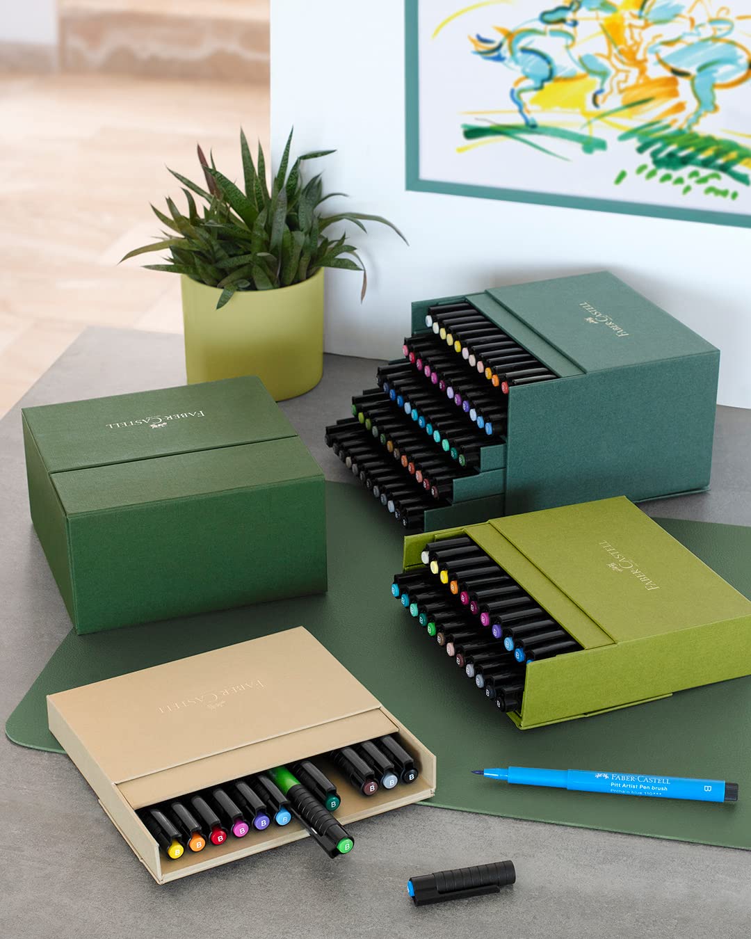 Faber-Castell PITT Artist Pen Brush India Ink Pen - Studio Box of 48 - Image 4