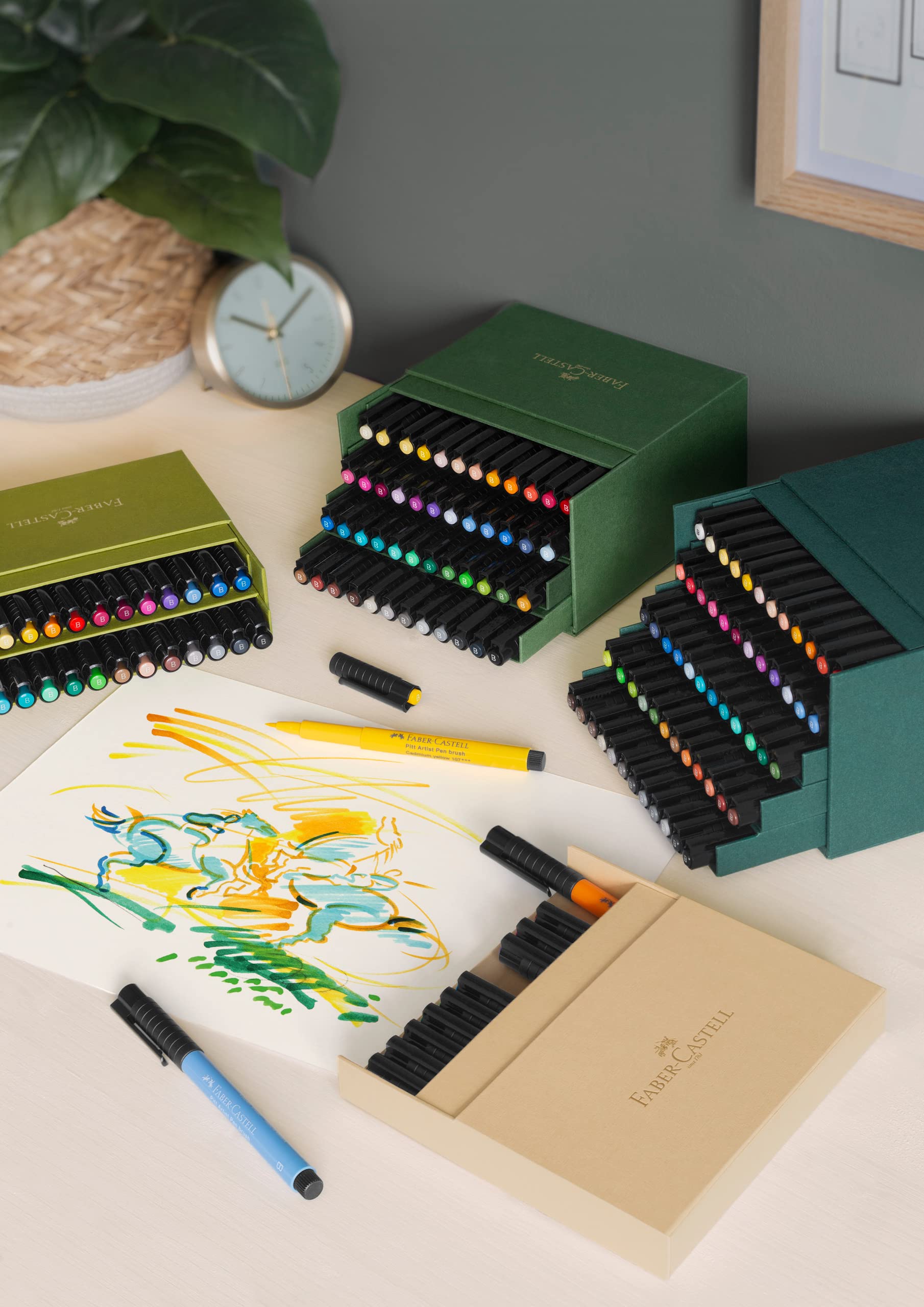 Faber-Castell PITT Artist Pen Brush India Ink Pen - Studio Box of 48 - Image 5