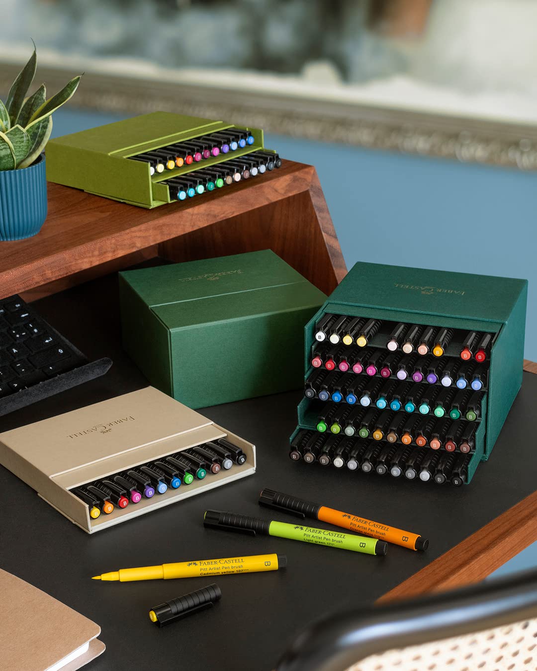 Faber-Castell PITT Artist Pen Brush India Ink Pen - Studio Box of 48 - Image 6