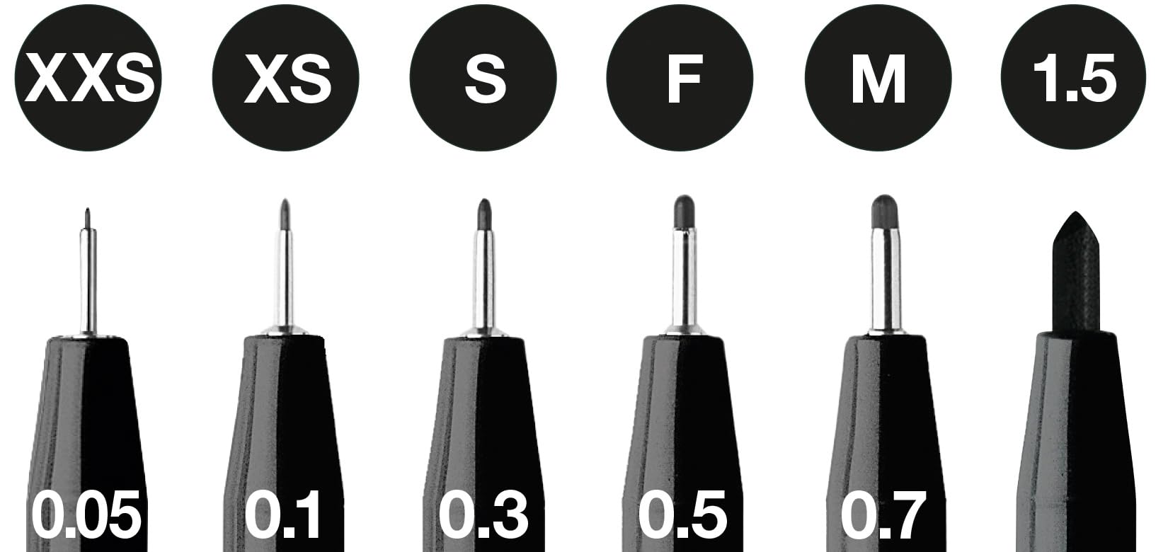 Faber-Castell Art & Graphic Pitt Artist Pen India Ink Pen, Black, Wallet Of 6, For Art, Craft, Drawing, Sketching, Home, School, University, Colouring - Image 4