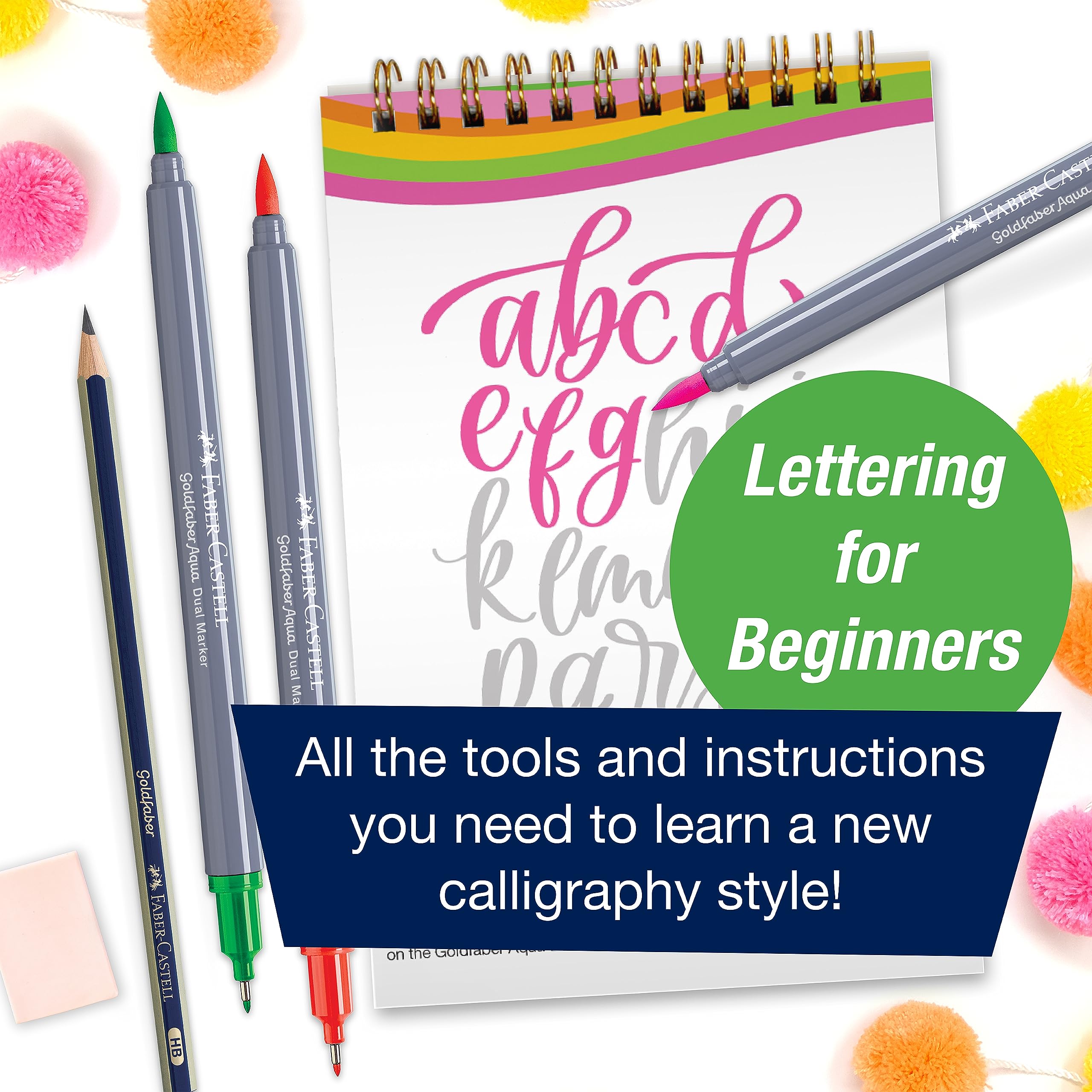 Faber-Castell Bounce Lettering - Hand Lettering for Beginners, DIY Crafts Project with 3 Brush Pens for Lettering - Image 6