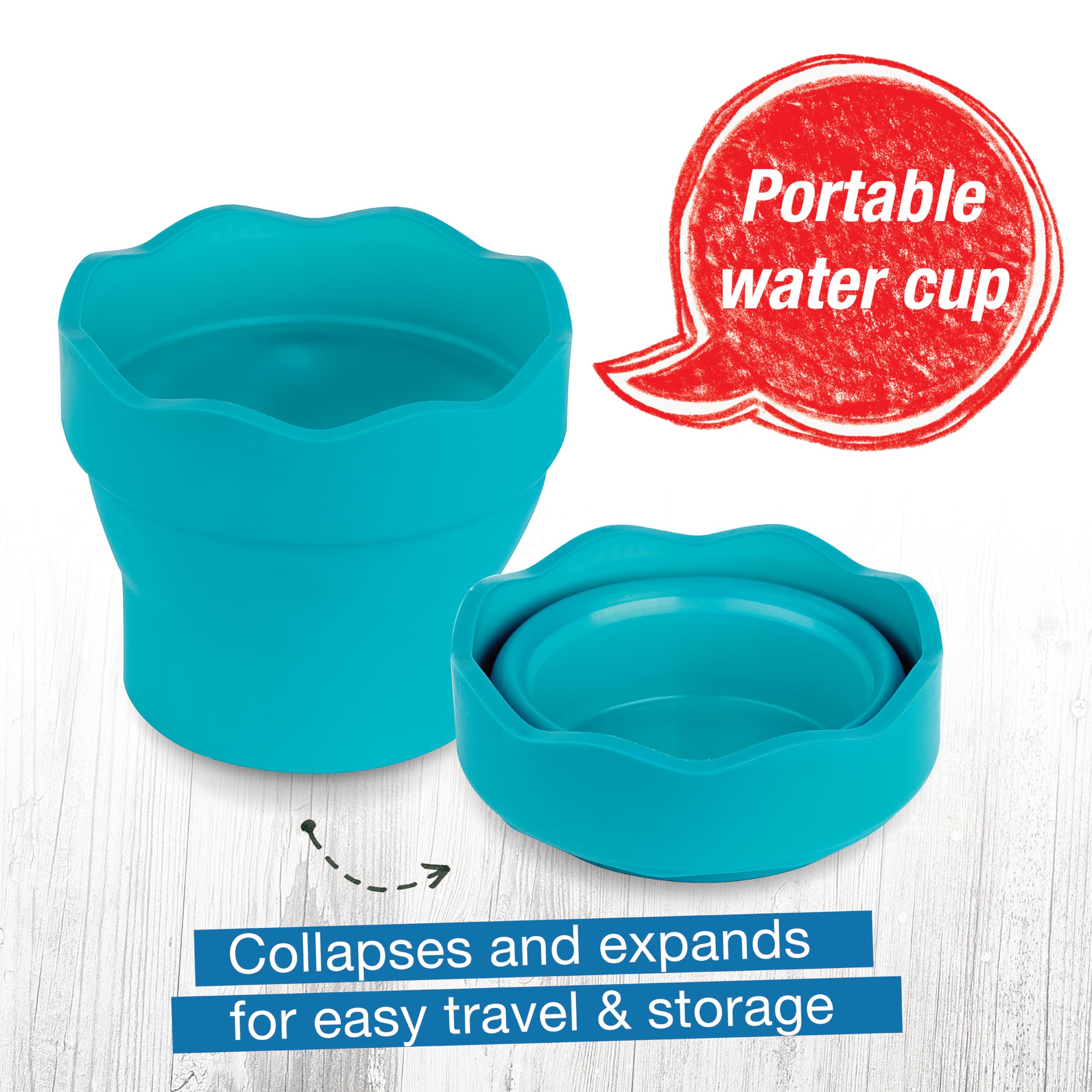 Faber-Castell Collapsible Water Cup - Reusable Artist Water Cup for Watercolor and Paint - Image 4