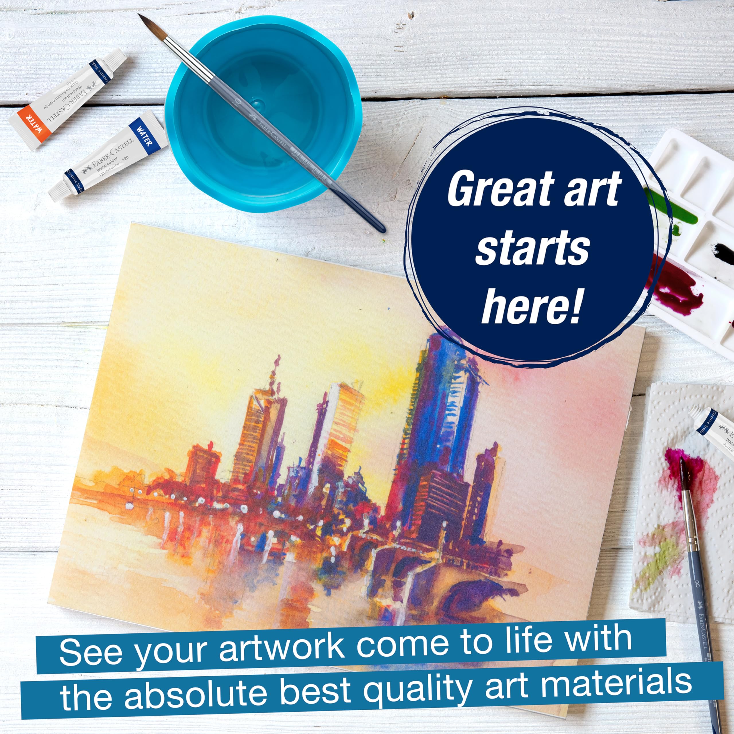 Faber-Castell Collapsible Water Cup - Reusable Artist Water Cup for Watercolor and Paint - Image 5