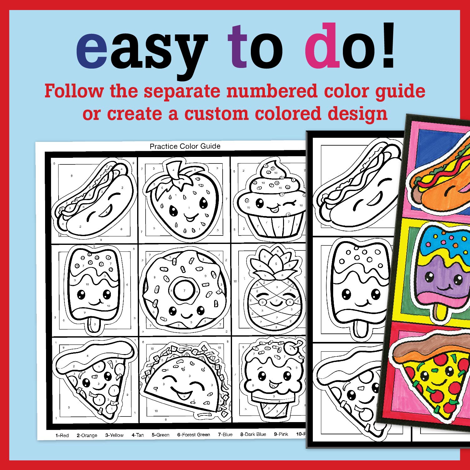 Faber-Castell Color by Number Foodie Friends - Color and Display 1 Color by Number Board - Image 5