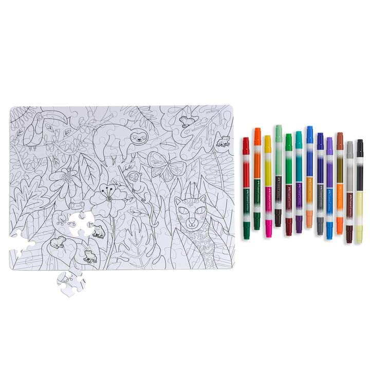 Faber-Castell Color by Number Puzzle, Jungle - 100 Pieces, Art Project for Kids (Ages 6+) - Image 3