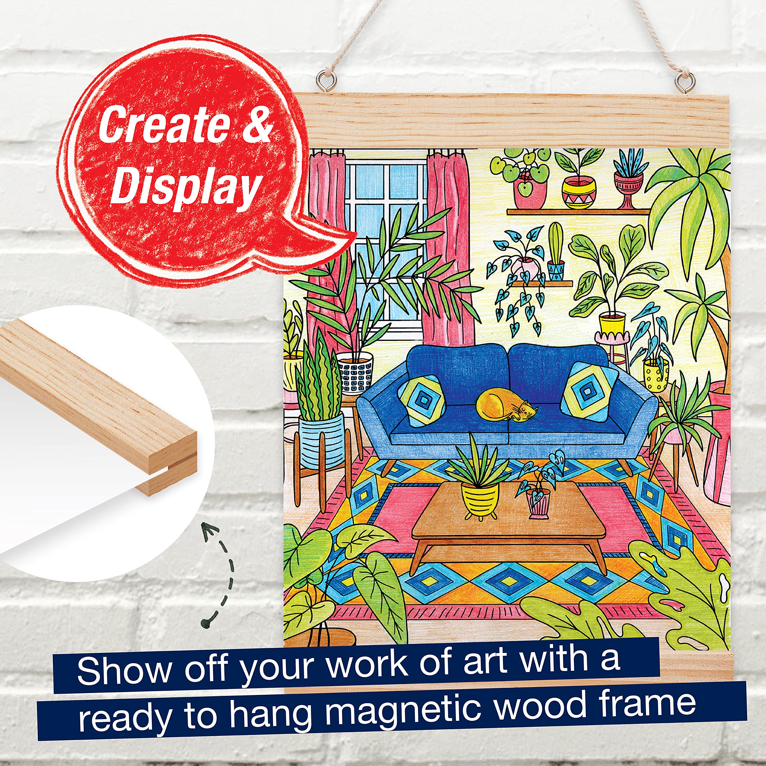 Faber-Castell Color by Number Wall Art: Plant Room - Adult Arts and Crafts, Colored Pencils for Adult Coloring, Color by Number for Adults - Image 4