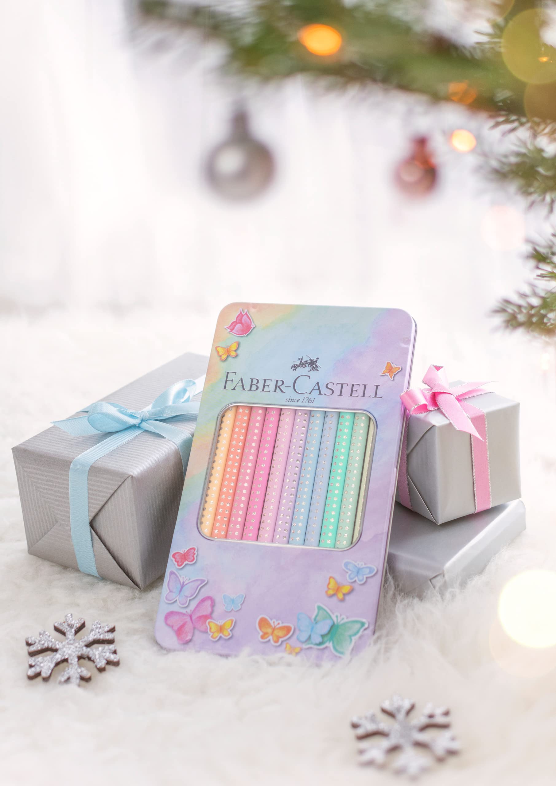 Faber-Castell Colouring Pencils Sparkle Pastel Pack of 12 Metal Case tin of 12 - Image 8