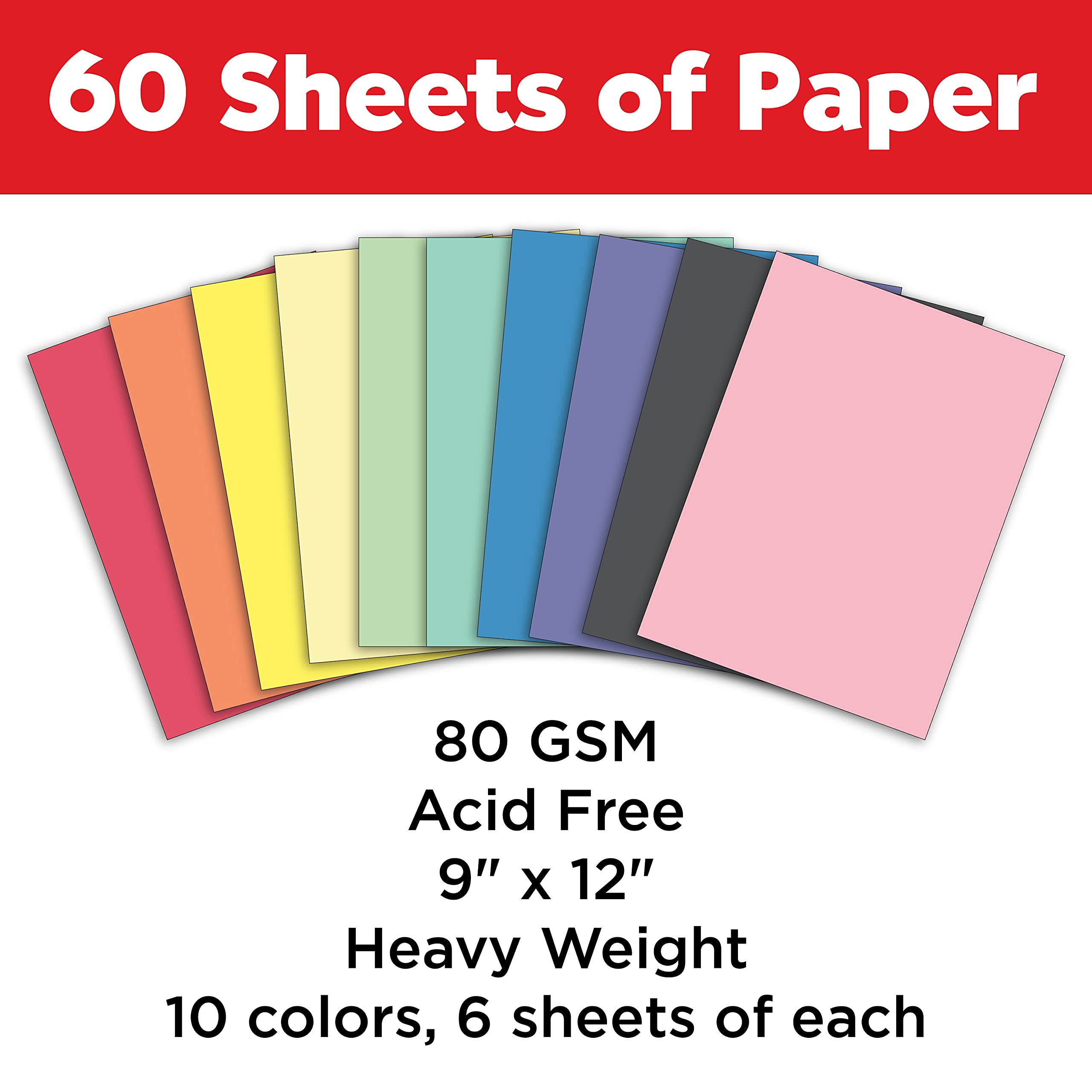 Faber-Castell Construction Paper Pad - Multi-Colored Craft Paper (9" x 12"), 60 Sheets - Image 3
