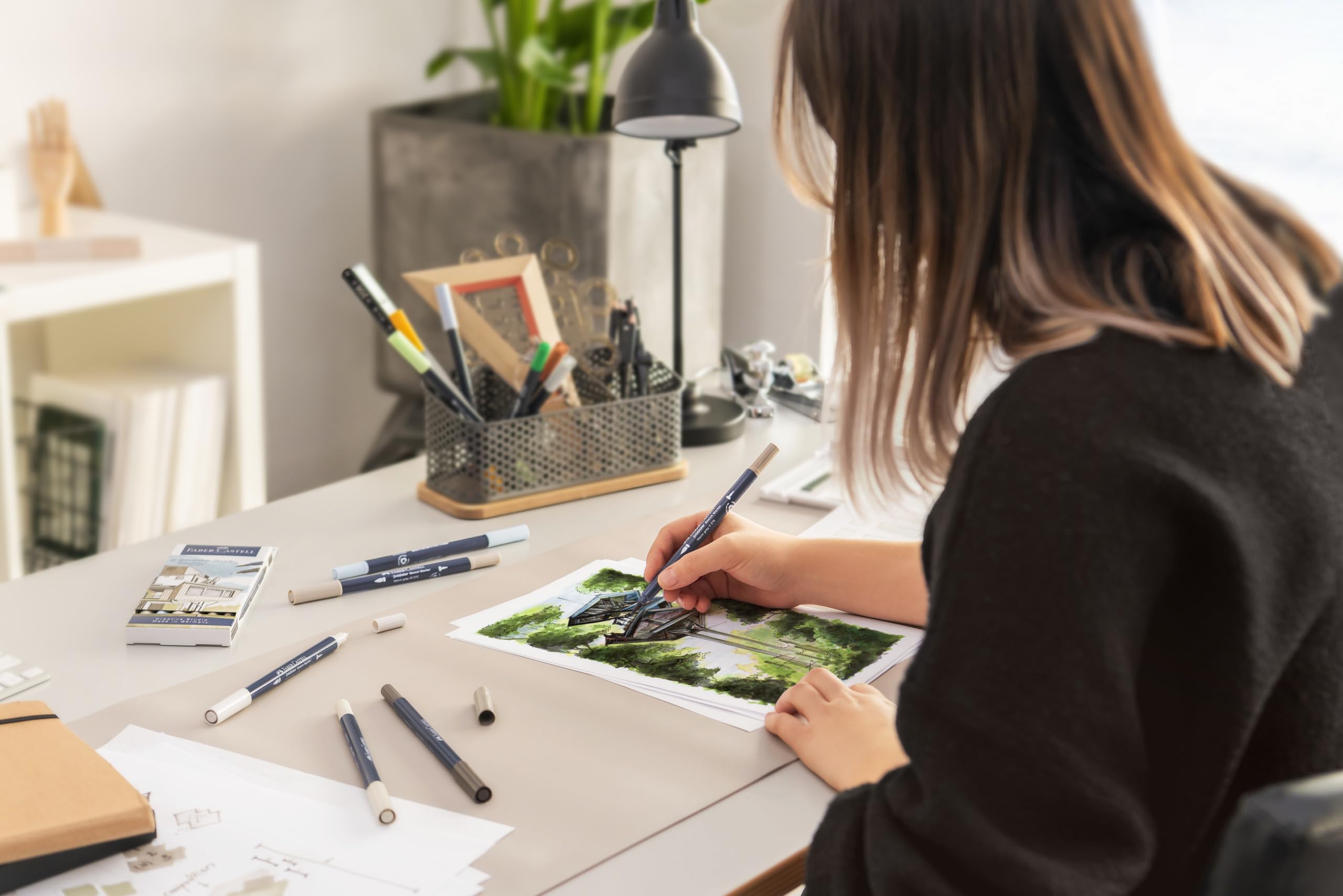 Faber-Castell Creative Studio Goldfaber Sketch Marker, Wallet Of 24, Wallet Of 24, For Art, Craft, Drawing, Sketching, Home, School, University, Colouring - Image 3