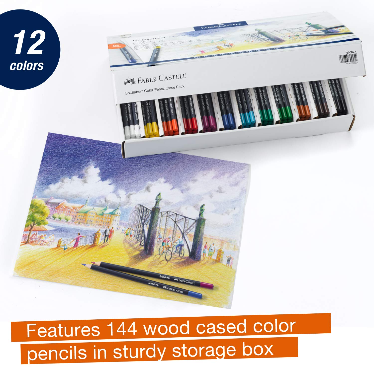 Faber-Castell Creative Studio Goldfaber Wooden Color Pencil Classpack - 144 Pencils in 12 Colors - Image 7