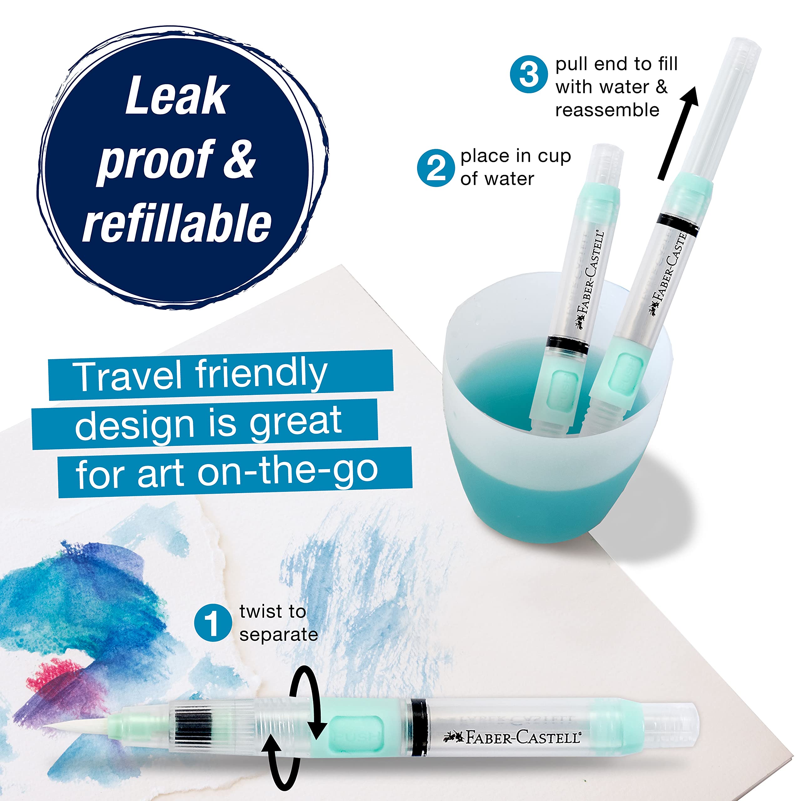 Faber-Castell Design Memory Craft FBR770306 mm Deluxe Water Brush, Clear - Image 3