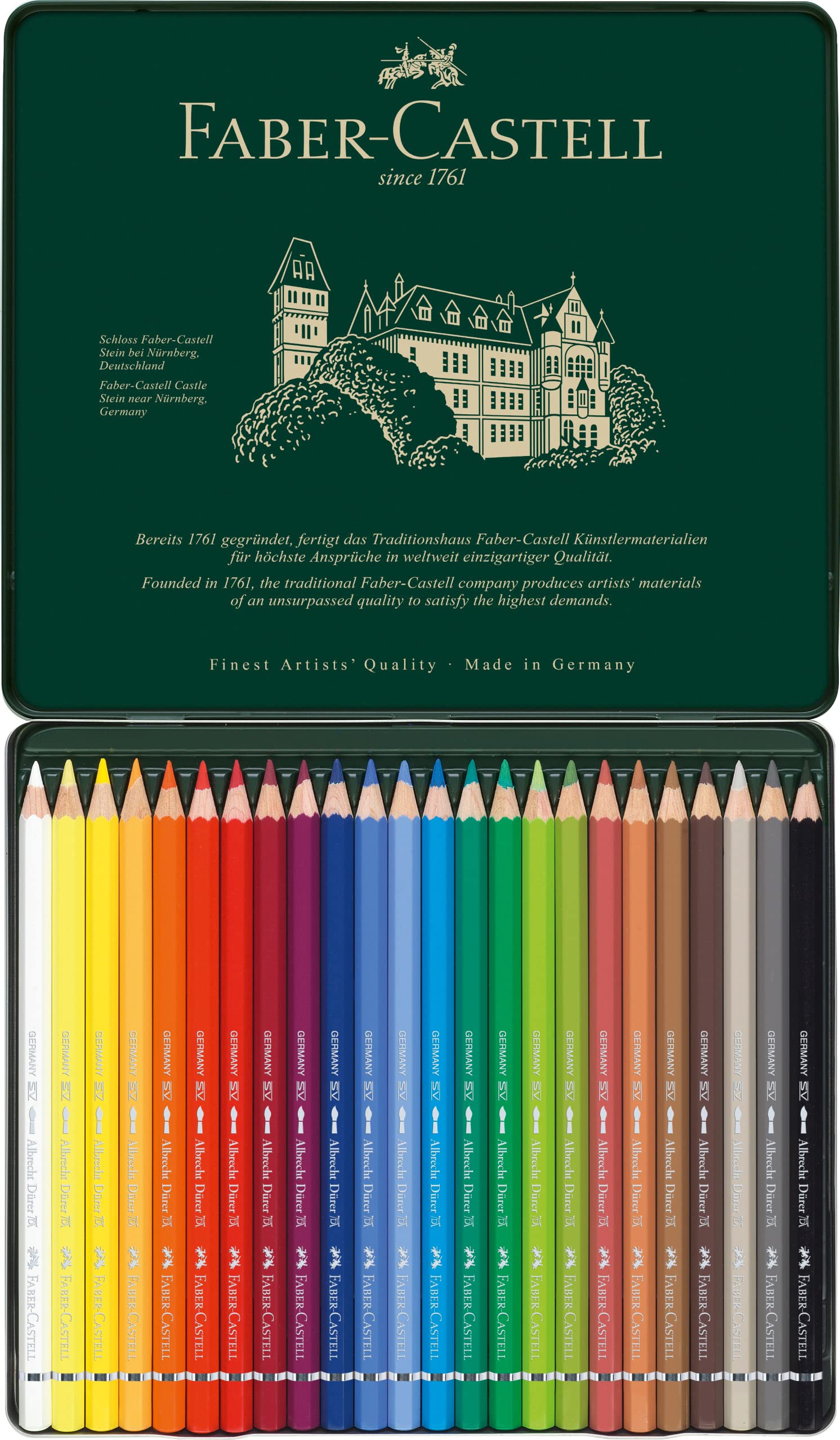 FABER-CASTELL FC117524 Albrecht Durer Artist Watercolor Pencils in A Tin (24 Pack), Assorted - Image 3