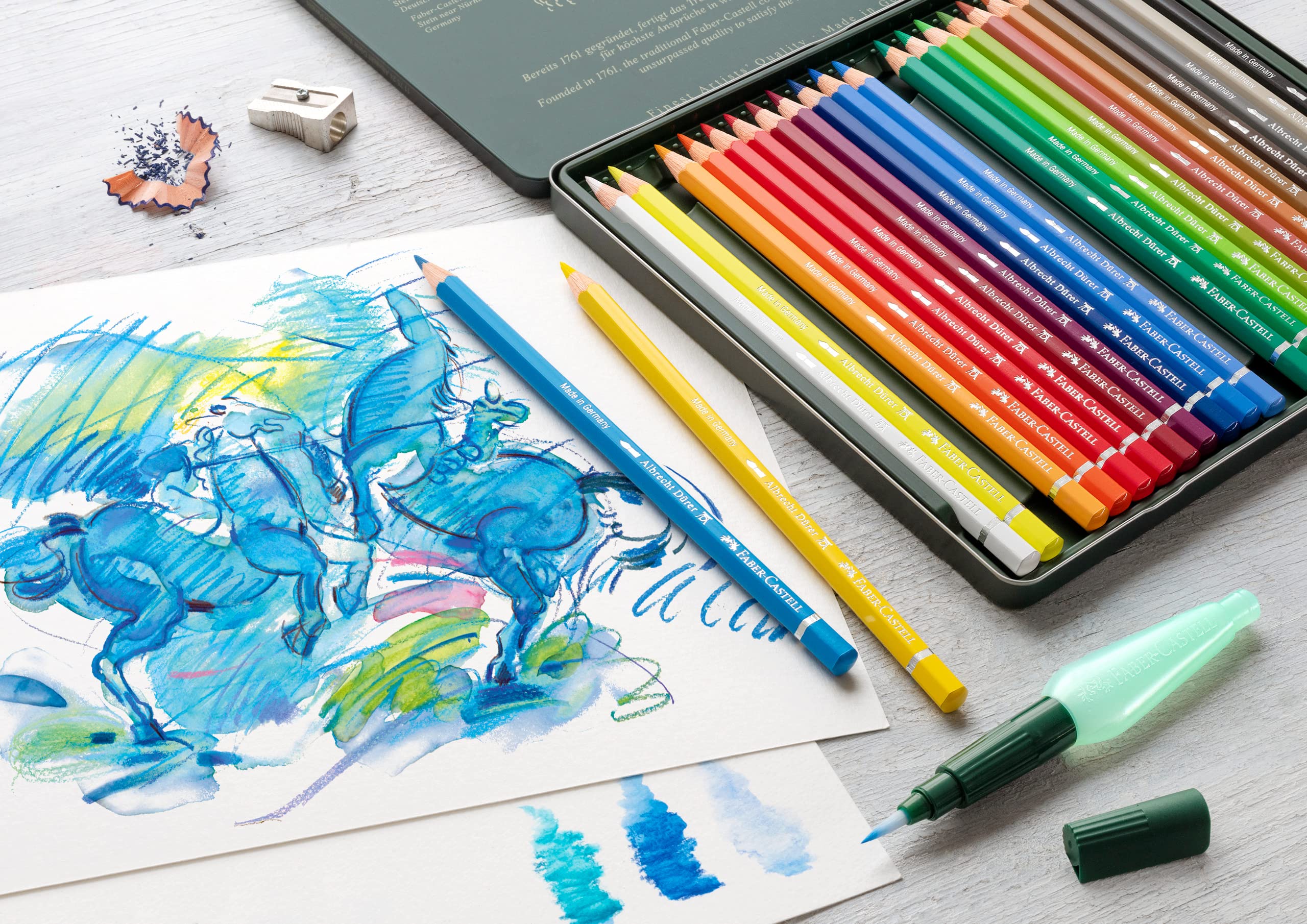 FABER-CASTELL FC117524 Albrecht Durer Artist Watercolor Pencils in A Tin (24 Pack), Assorted - Image 5