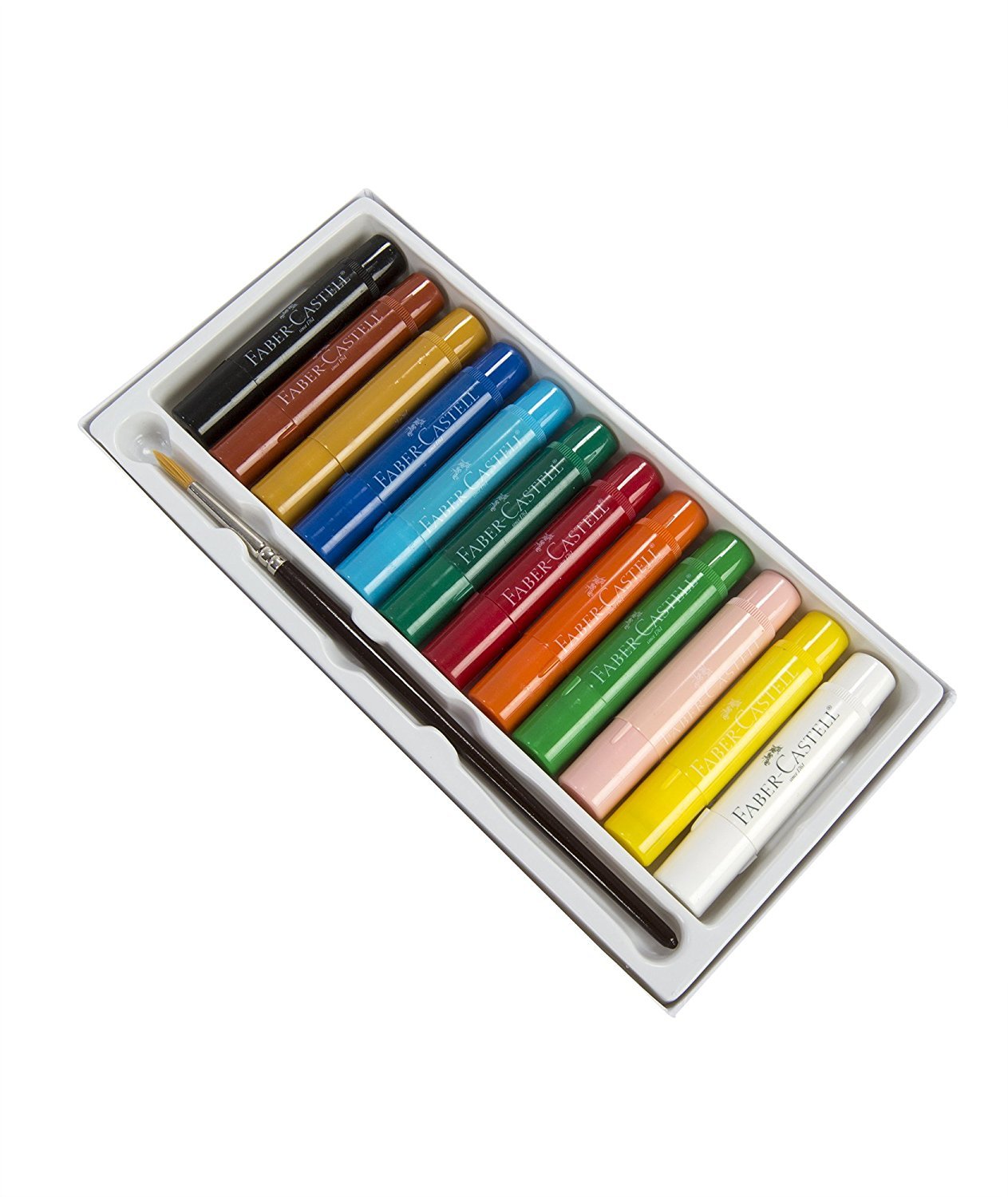 Faber-Castell Gel Sticks - 12 Twistable Watercolor Crayons for Kids with Brush - Watercolors for Kids - Image 3