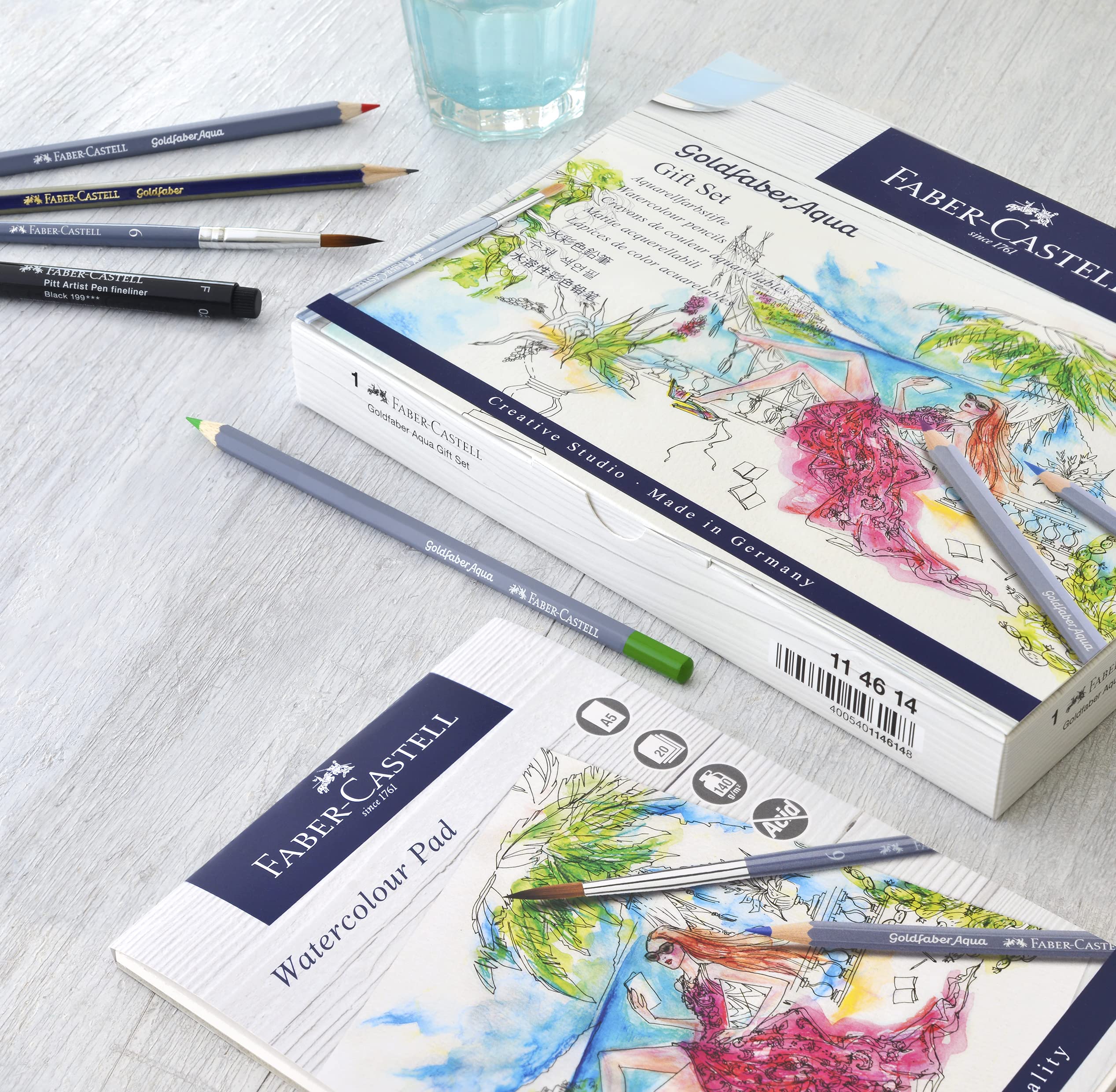 Faber-Castell Goldfaber Aqua Watercolor Gift Set - Watercolor Pencils for Adults, Includes Watercolor Paper and Accessories - Image 4