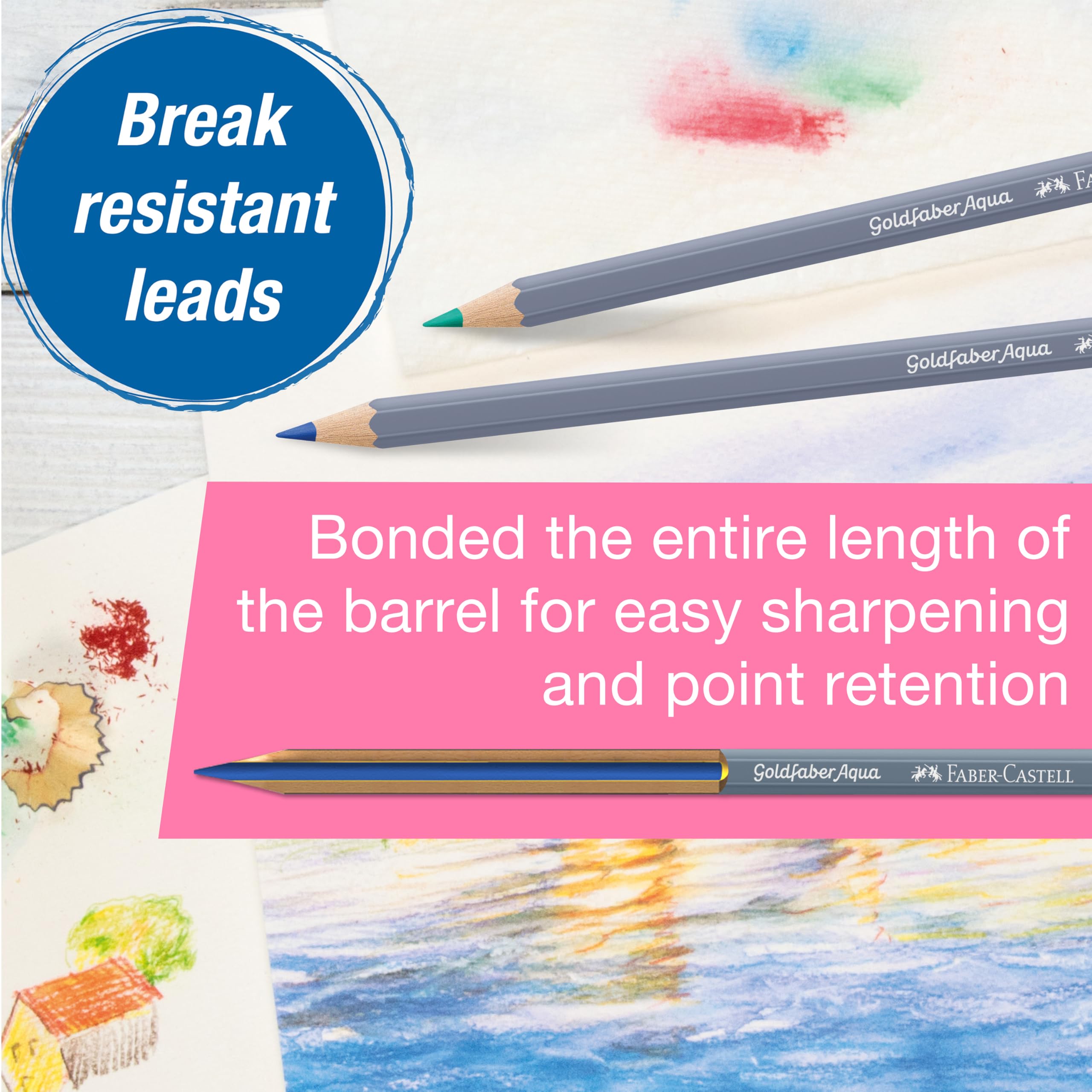 Faber-Castell Goldfaber Aqua Watercolor Pencils: Pastel Tones - 12 Count | Water-Soluble Pastel Pencils for Drawing & Painting, Art Supplies for Artists & Hobbyists - Image 4