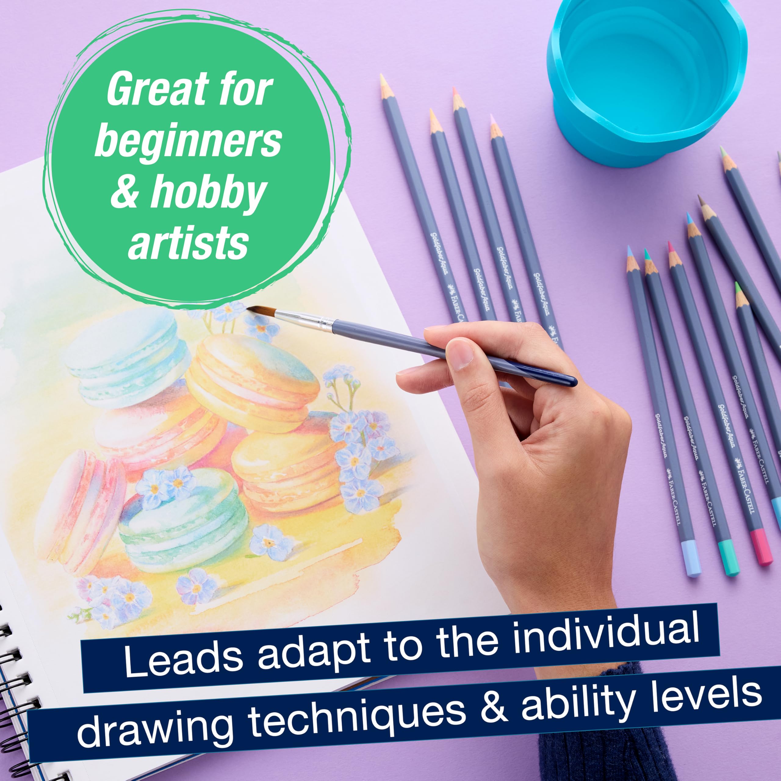 Faber-Castell Goldfaber Aqua Watercolor Pencils: Pastel Tones - 12 Count | Water-Soluble Pastel Pencils for Drawing & Painting, Art Supplies for Artists & Hobbyists - Image 5