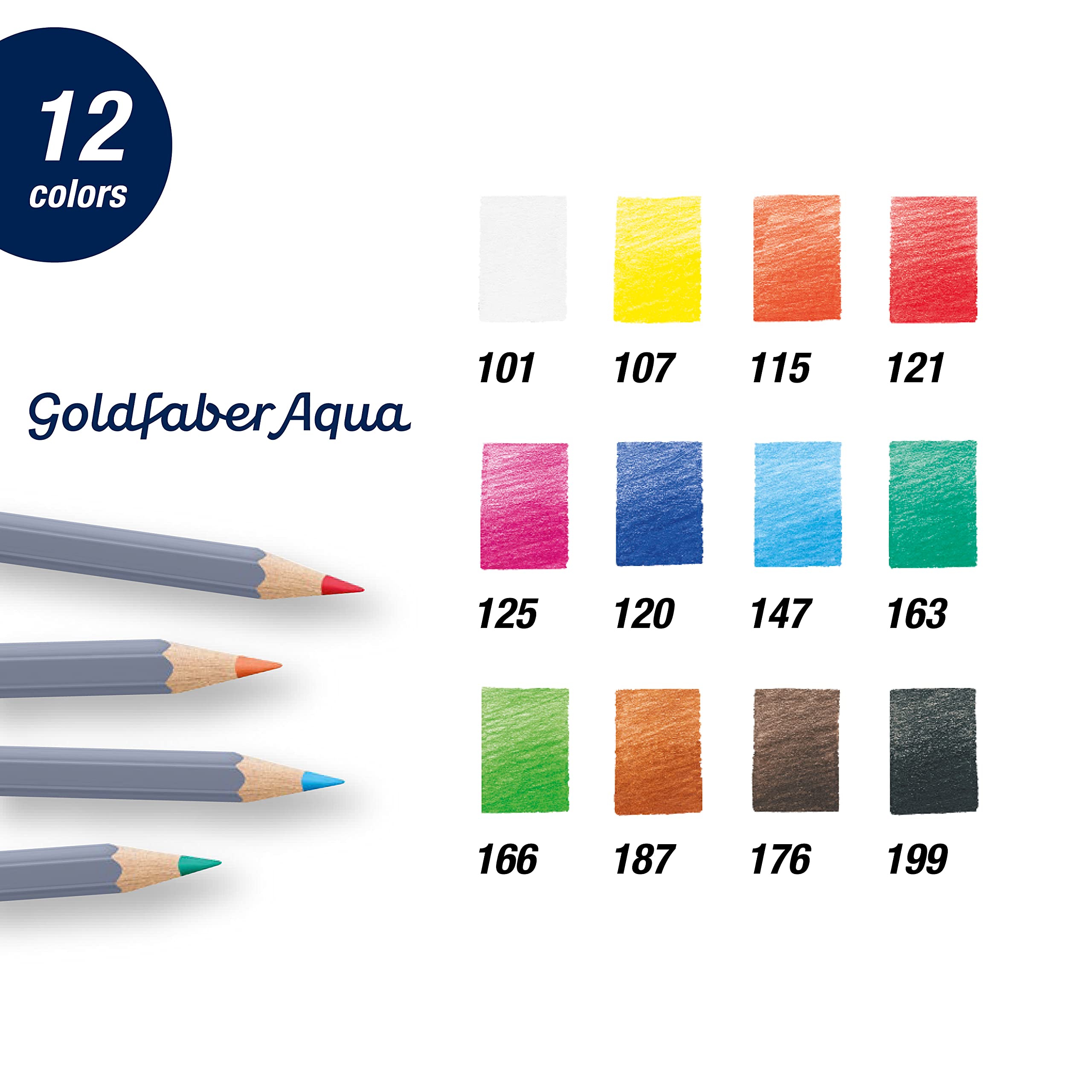 Faber-Castell Goldfaber Aqua Watercolor Pencils - Pre-Sharpened Water Colored Pencils (12 Count) - Image 3