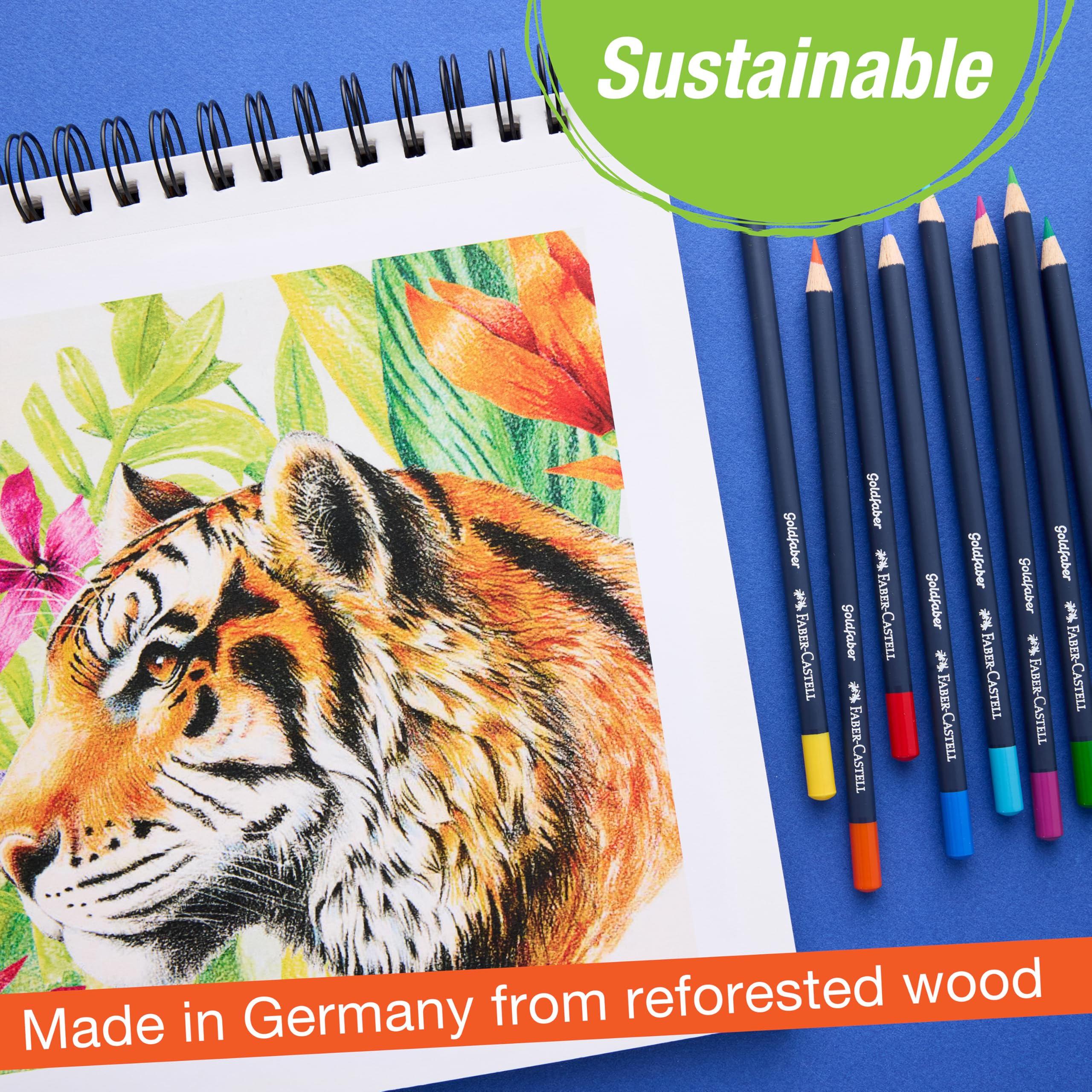 Faber-Castell Goldfaber Color Pencils: Professional Colored Pencils with Smooth Laydown, Rich Pigment, Break-Resistant Cores, Great for Beginners, Hobbyists & Adult Coloring (24 Count) - Image 8