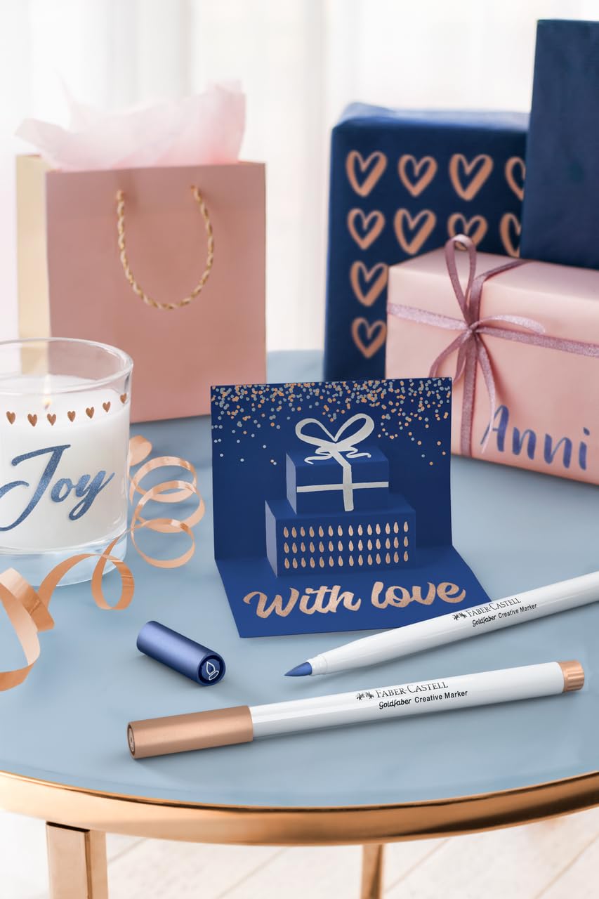 Faber-Castell Goldfaber Creative Marker Set, 6 Brush Pens, Waterproof Marker Happy Celebration, 161006 - Image 3