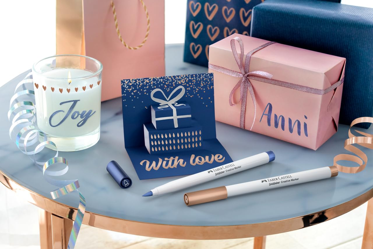 Faber-Castell Goldfaber Creative Marker Set, 6 Brush Pens, Waterproof Marker Happy Celebration, 161006 - Image 4