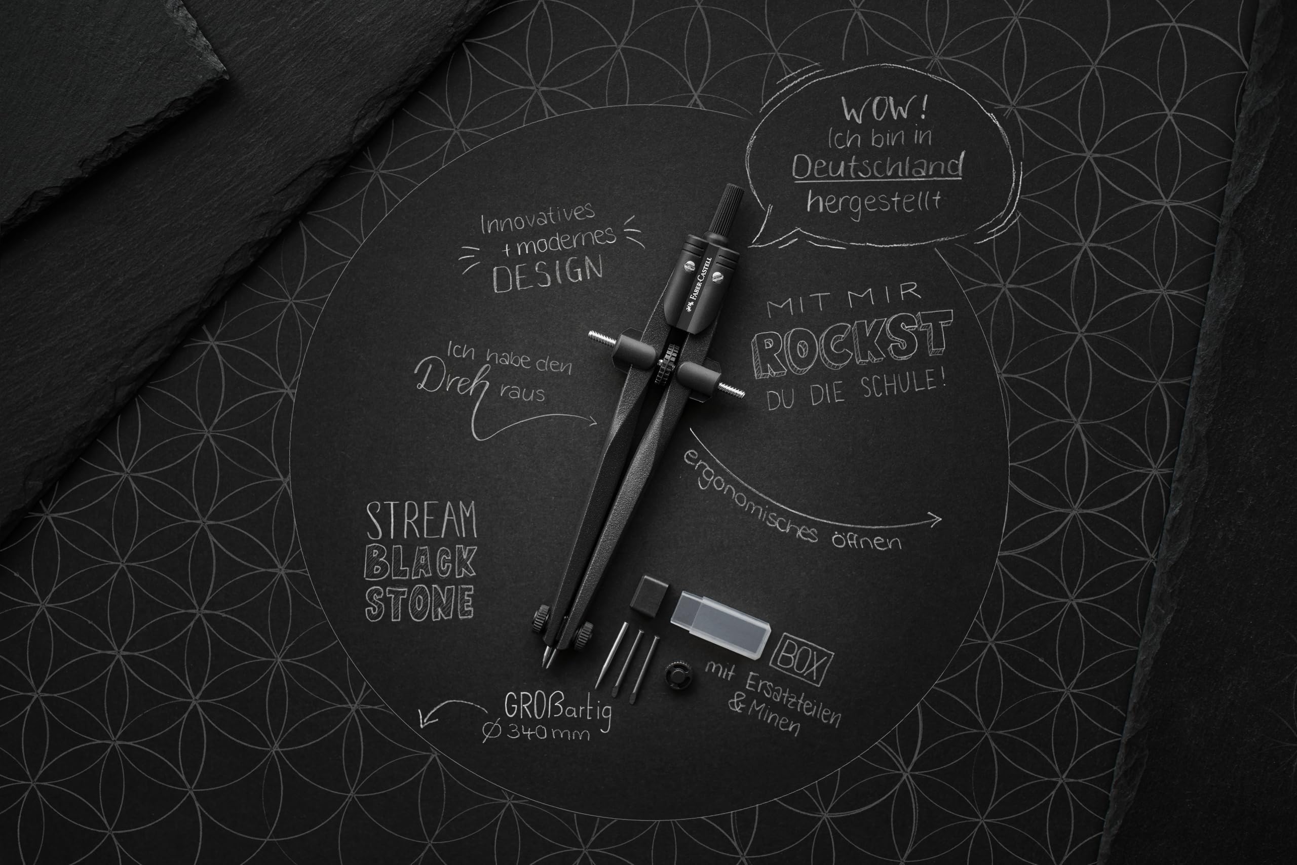 Faber-Castell Grip Compass - Stream 2024 - Shiny Rose, Ice Blue Assorted - Image 8