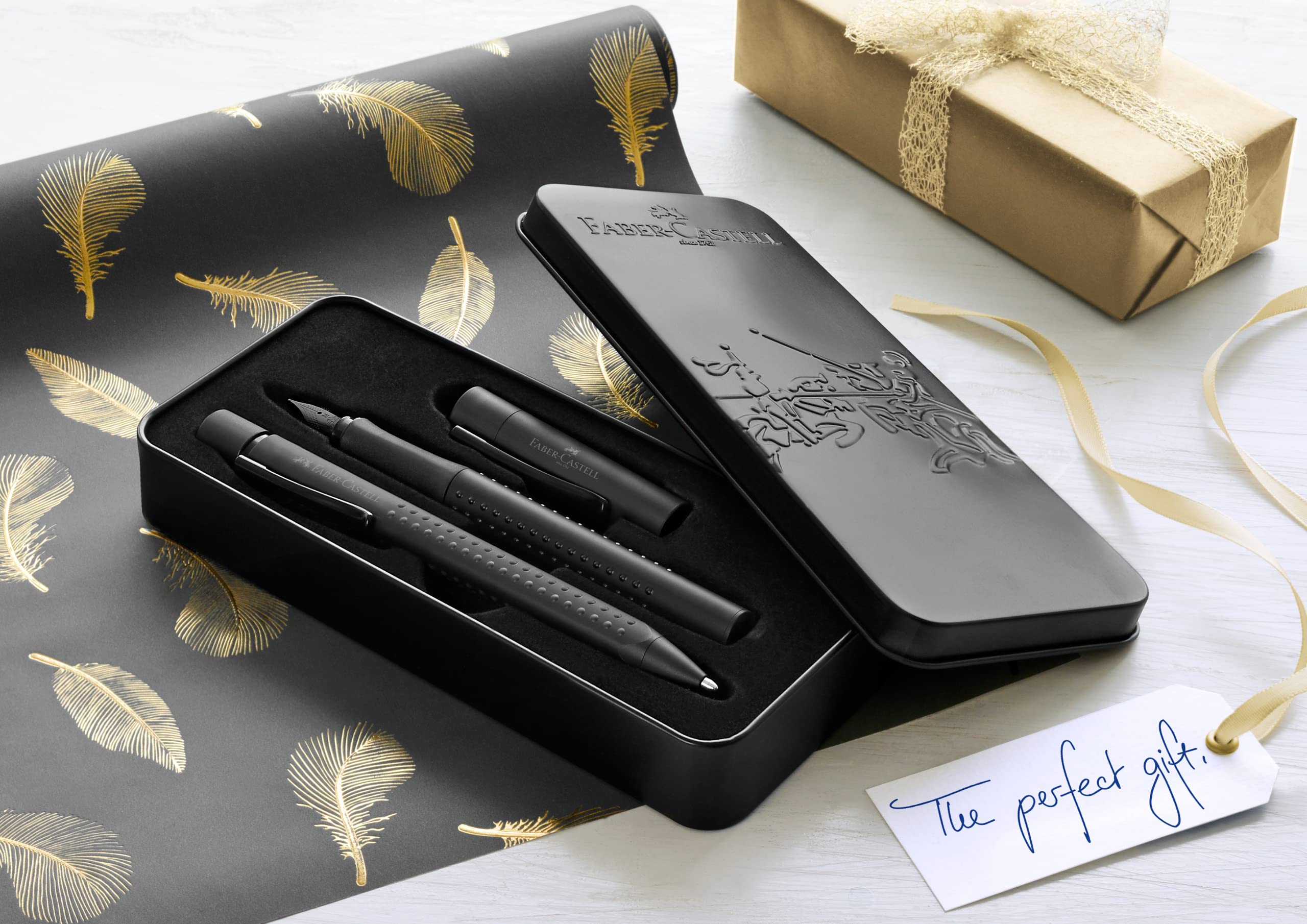 Faber-Castell Grip Edition Fountain Pen and Ballpoint Pen Set - All Black - Image 5