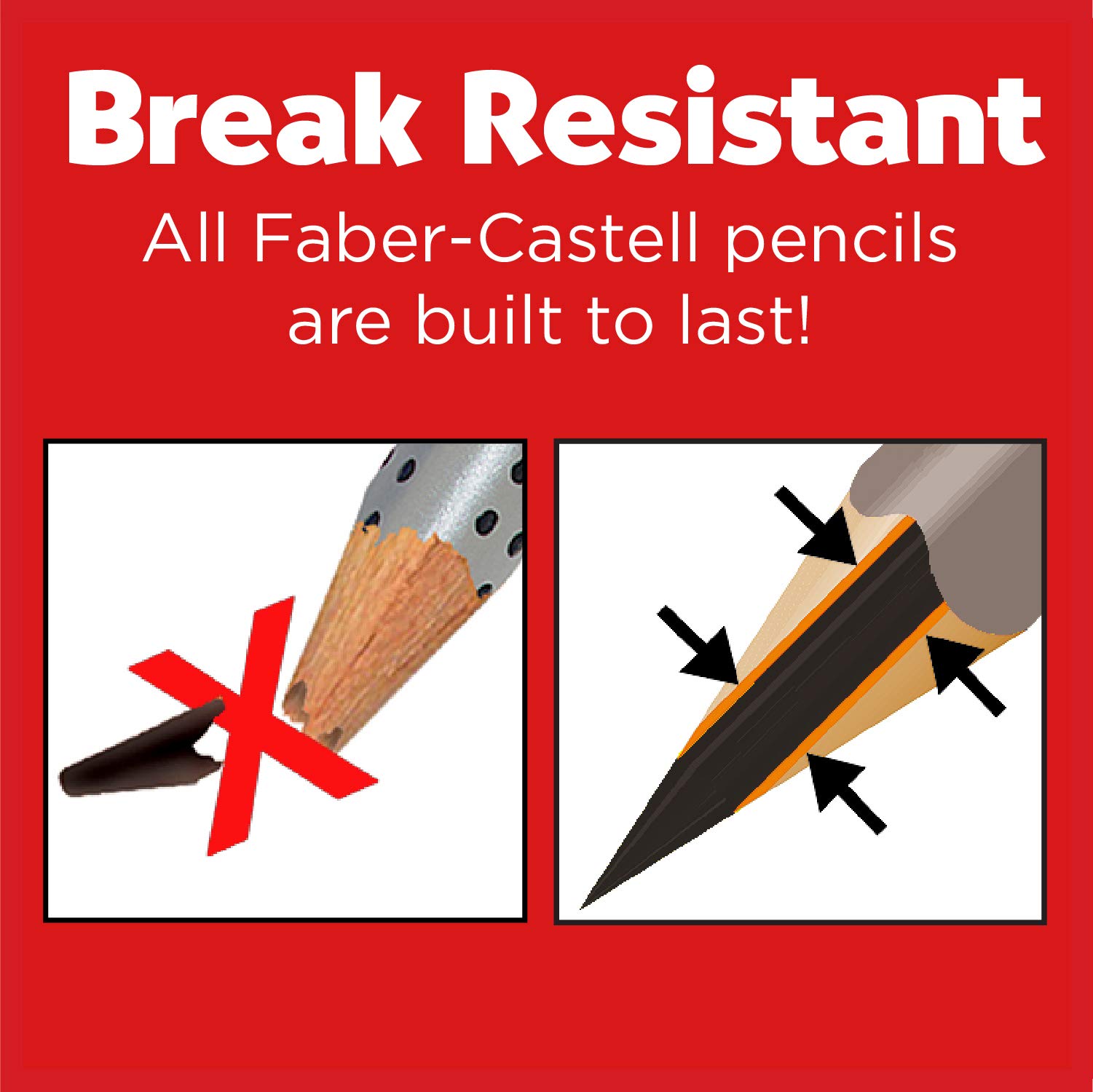 Faber-Castell Grip Graphite Pencil Set with Erasers – No. 2 Jumbo Break-Resistant Pencil Set for Kids, 12mm Barrel, Art School Supplies for Kids (2 Count) - Image 4