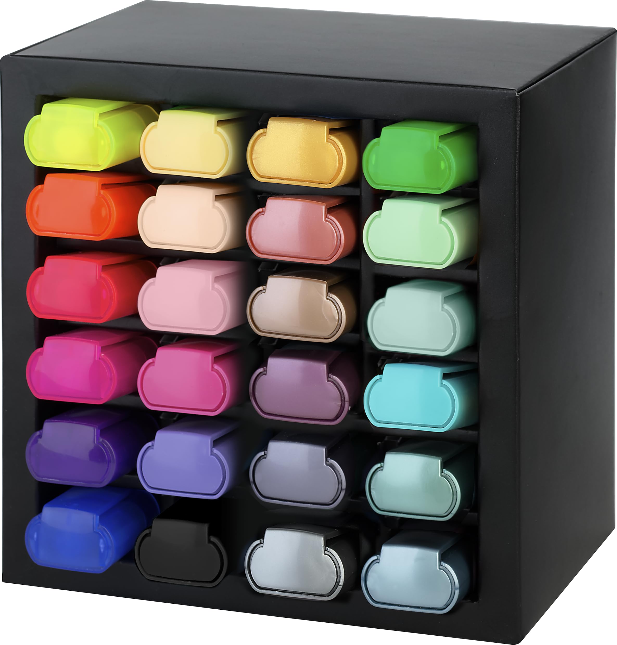 Faber-Castell Highlighter Desk Set - Assortment of 24 Chisel Tip Markers, Metallic, Neon, and Pastel Set - Thin No Bleed Highlighters, Stationery and Bullet Journal Supplies, Gifts for Artists - Image 6