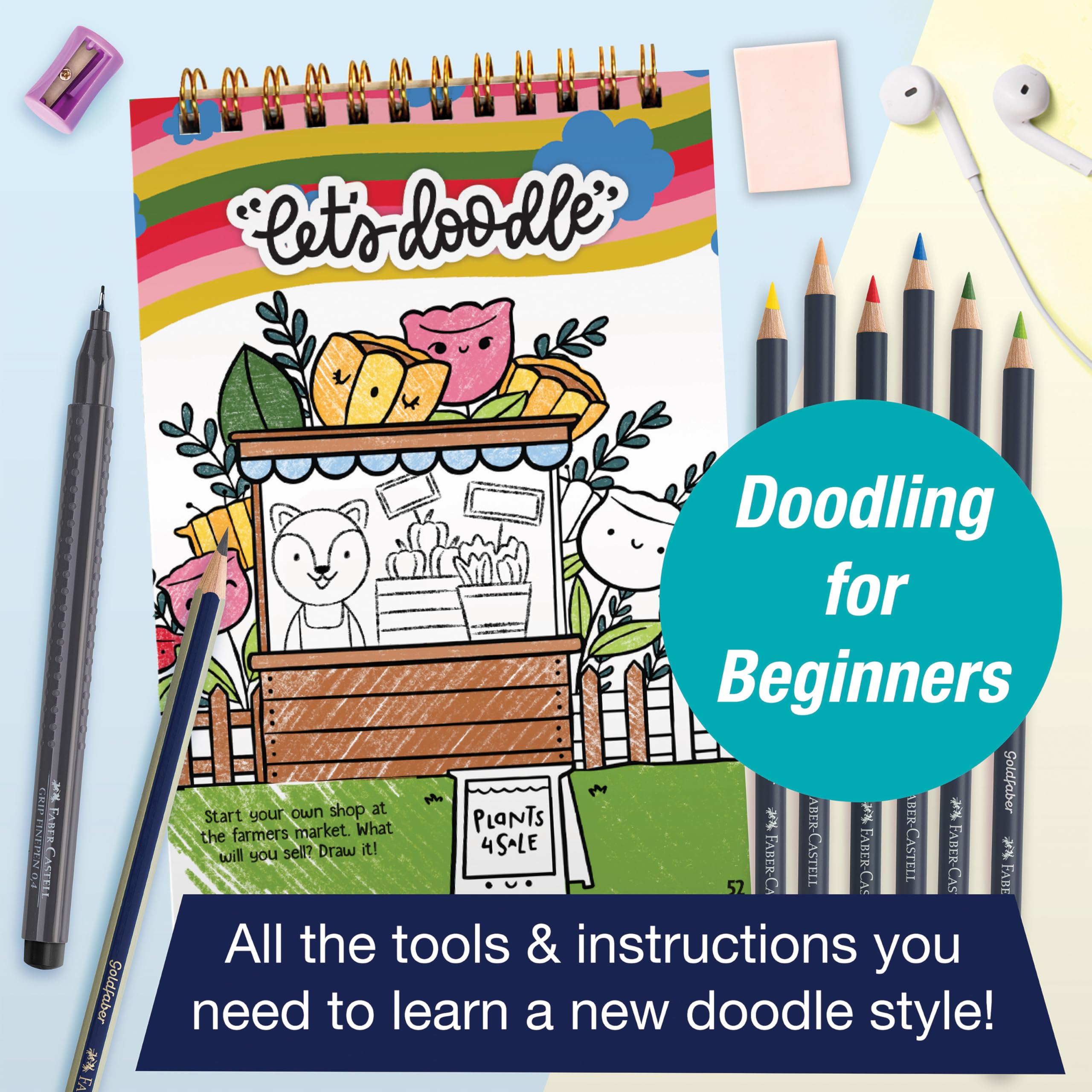 Faber-Castell Learn to Draw Enchanted Forest: Step-by-Step Drawing Kit with 100+ Activities, Goldfaber Colored Pencils, Stickers & More | Screen-Free Art Gift for Kids, Tweens & Beginners (Ages 8+) - Image 3