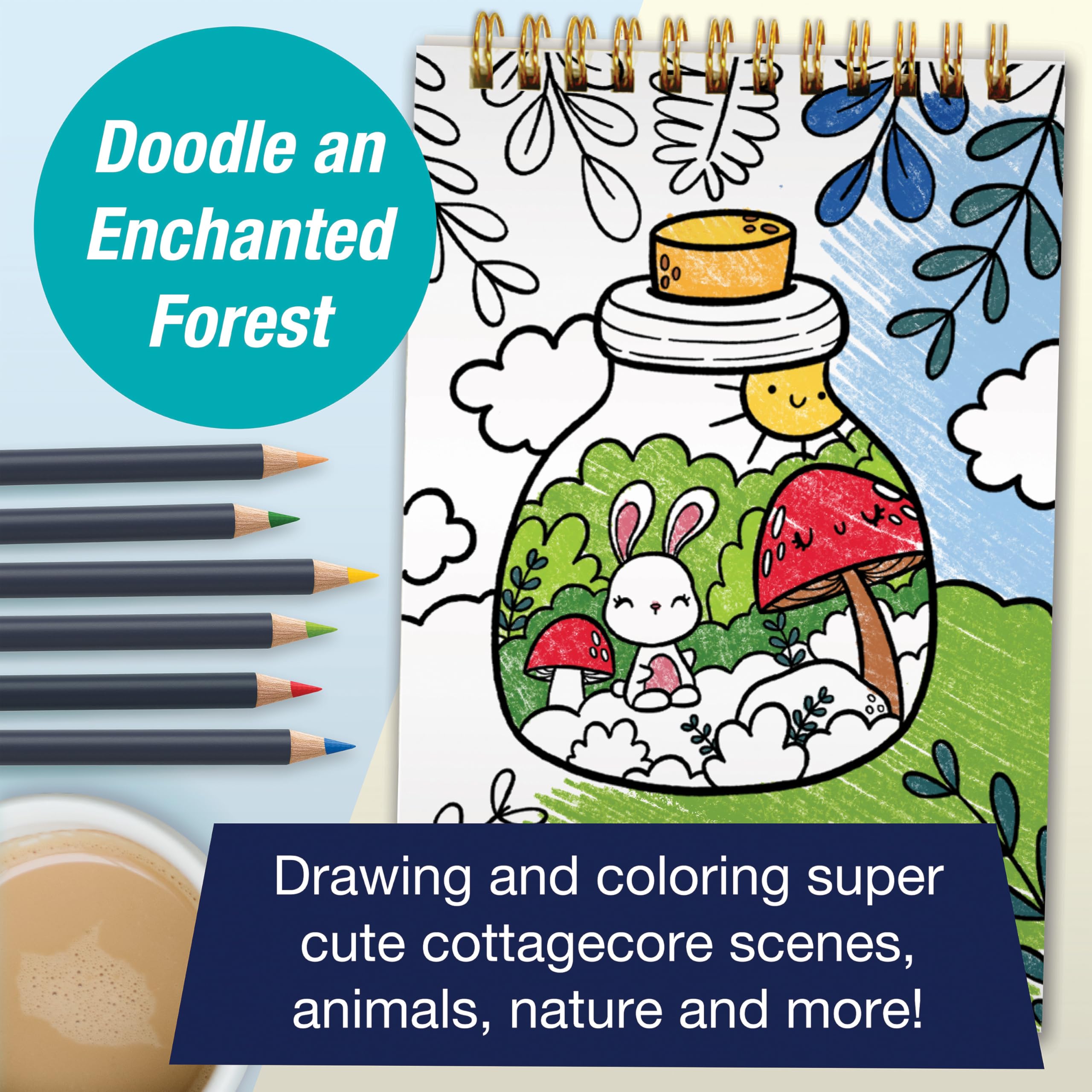 Faber-Castell Learn to Draw Enchanted Forest: Step-by-Step Drawing Kit with 100+ Activities, Goldfaber Colored Pencils, Stickers & More | Screen-Free Art Gift for Kids, Tweens & Beginners (Ages 8+) - Image 4