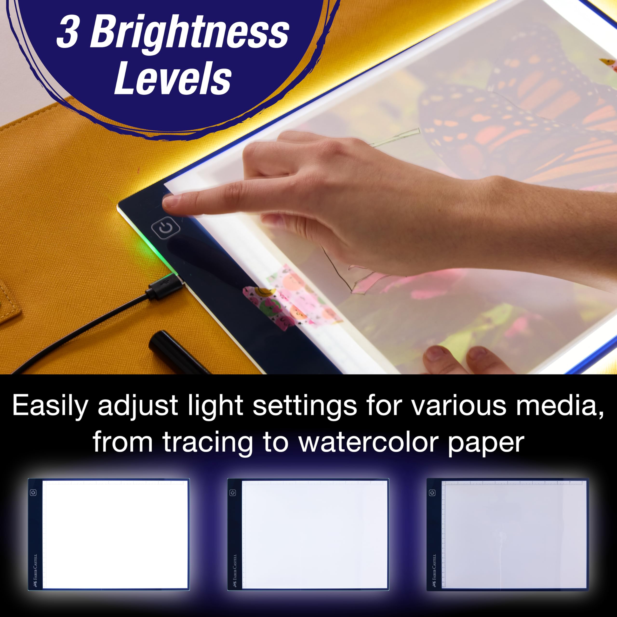 Faber-Castell LED Light Tracing Board: Adjustable Light Up Drawing Board, LED Drawing Pad, Tracing Light Box, Light Pad & Board for Artists, Hobbyists & Adults - Image 5