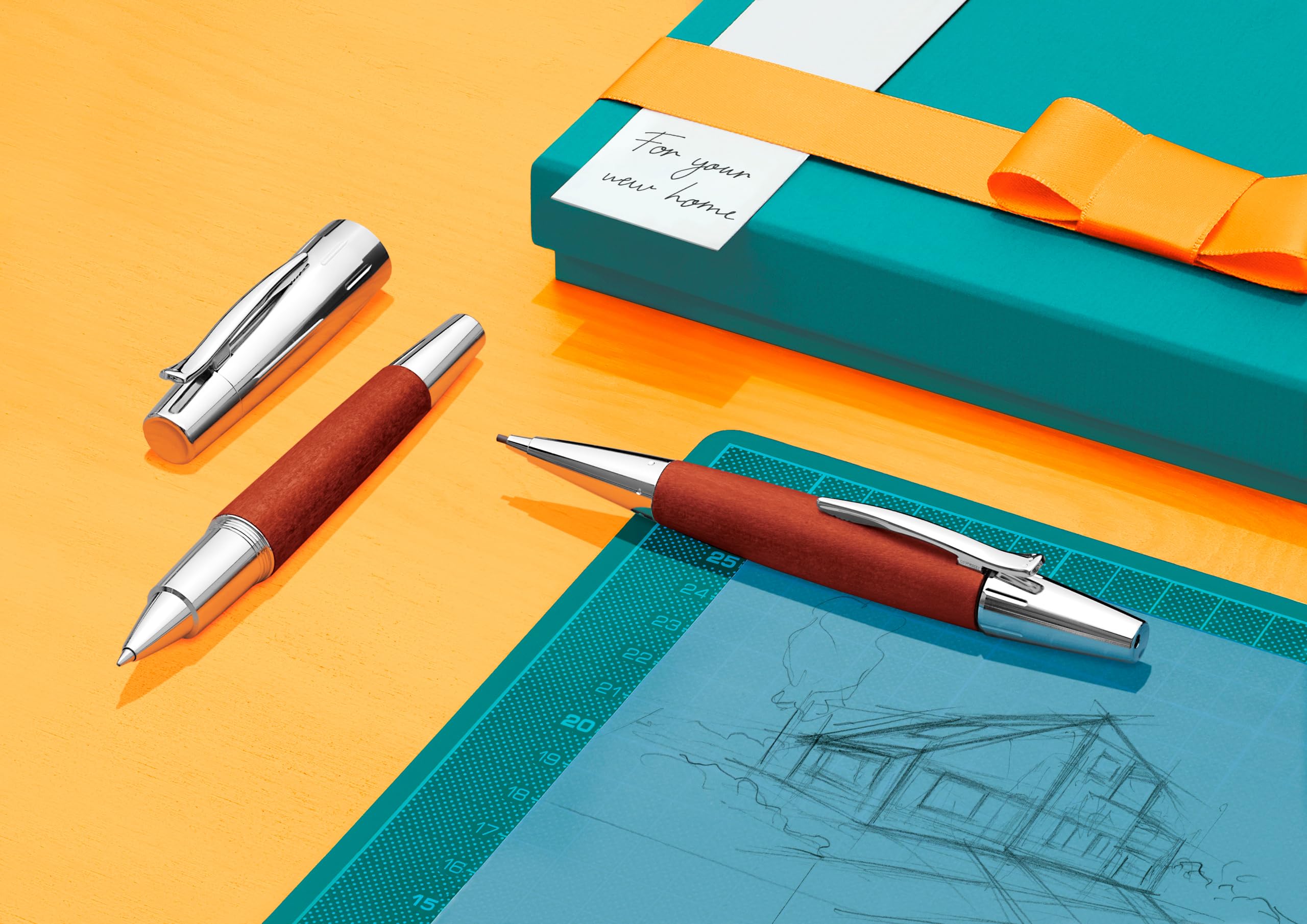 Faber Castell Mechanical Pencil, Emotion Wood & Chrome, Pear Wood, Brown, 138382, 1.4mm, Authentic Imported - Image 3