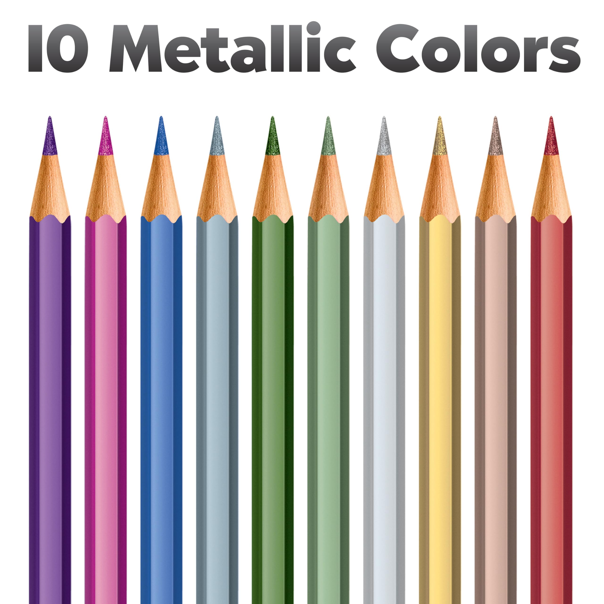 Faber-Castell Metallic EcoPencils School Pack - 200 Bulk Colored Pencils for Kids, Classroom Art Supplies, Break-Resistant Metallic Colored Pencils for School - Image 3
