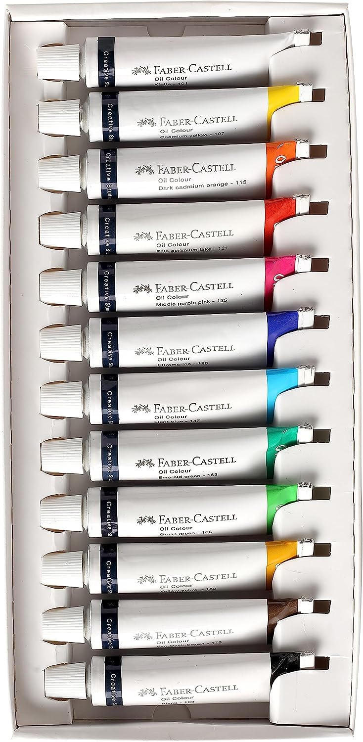 Faber-Castell Oil Paint Set: 12 Liquid Oil Paint Tubes (20ml), Oil Painting Supplies for Beginner and Hobby Artists - Image 3