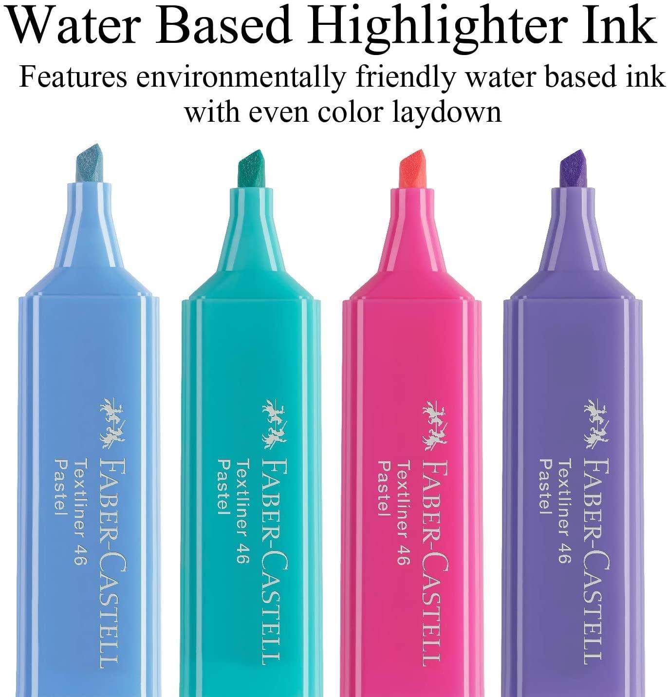 Faber-Castell Pastel Highlighters Set - 8 Chisel Tip Highlighter Pens in Assorted Pastel Colors - Image 3